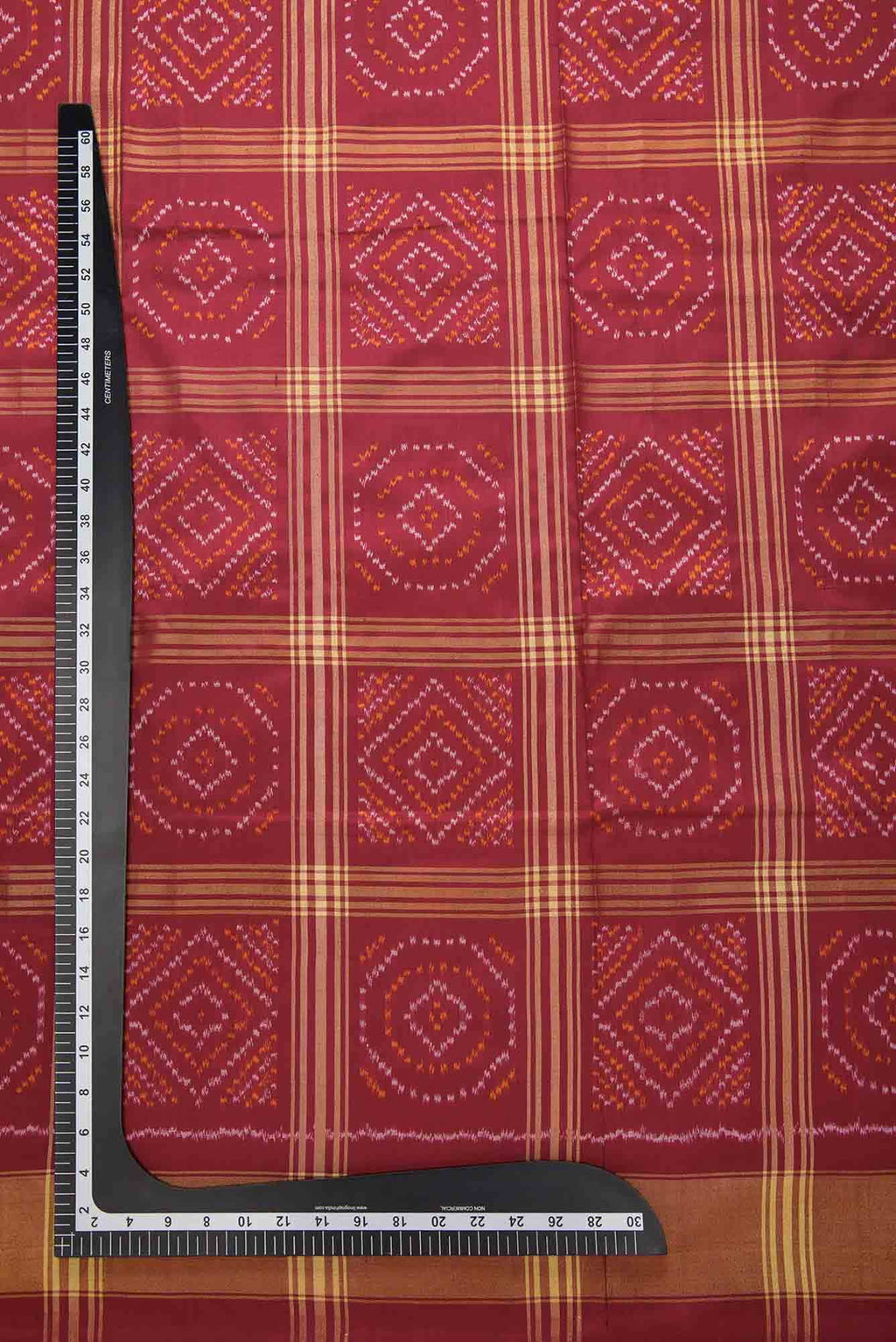 Maroon Double Ikat Dress Material