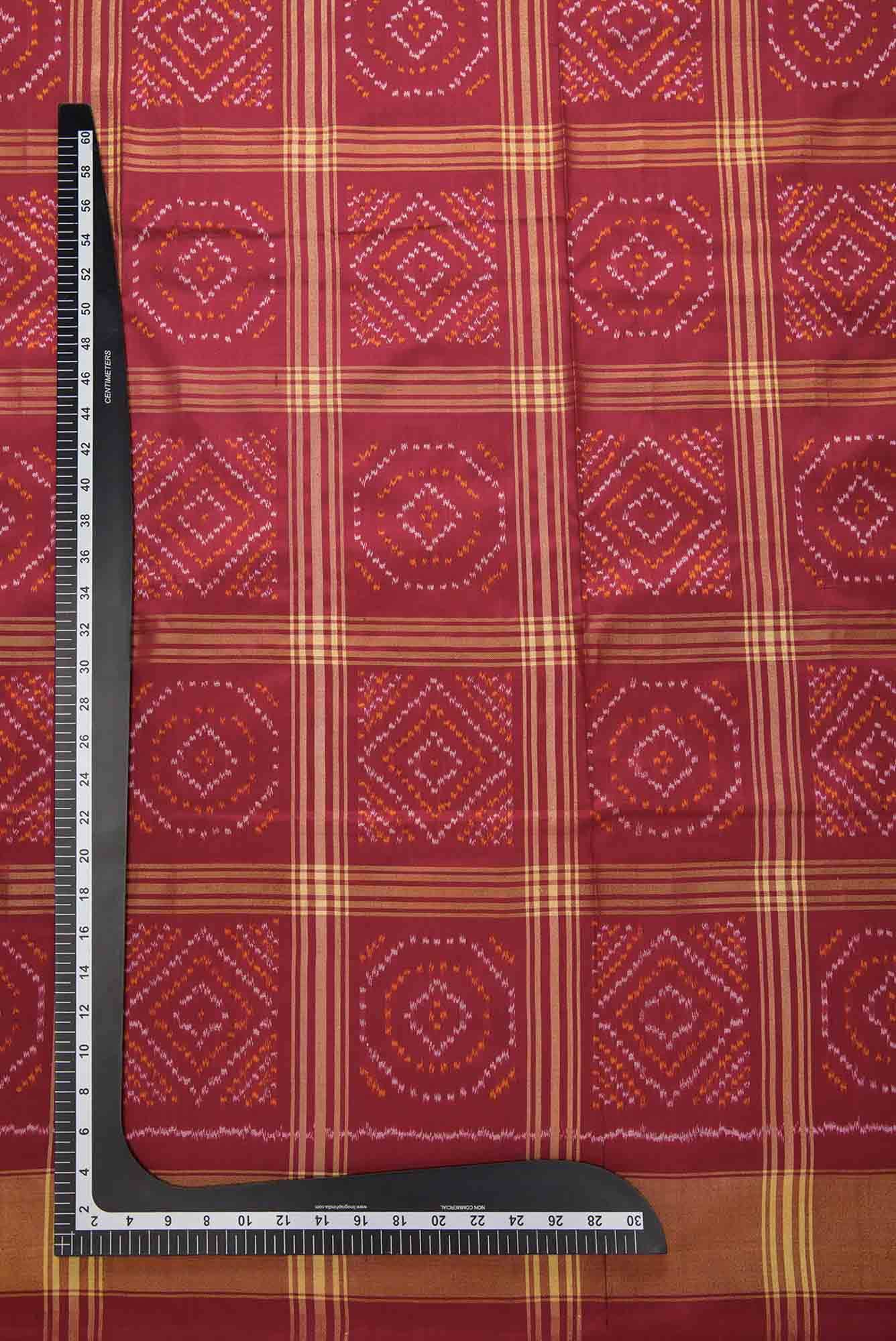 Maroon Double Ikat Dress Material