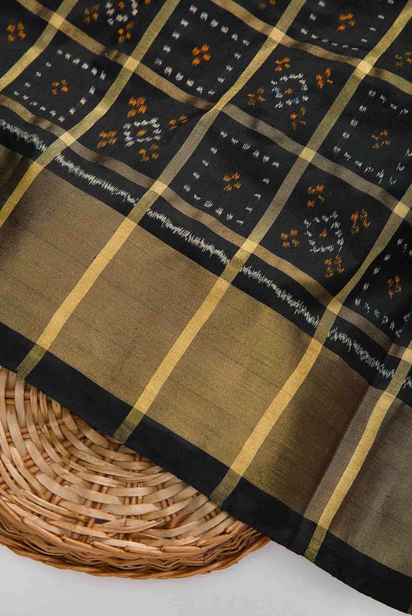 Black Double Ikat Dress Material