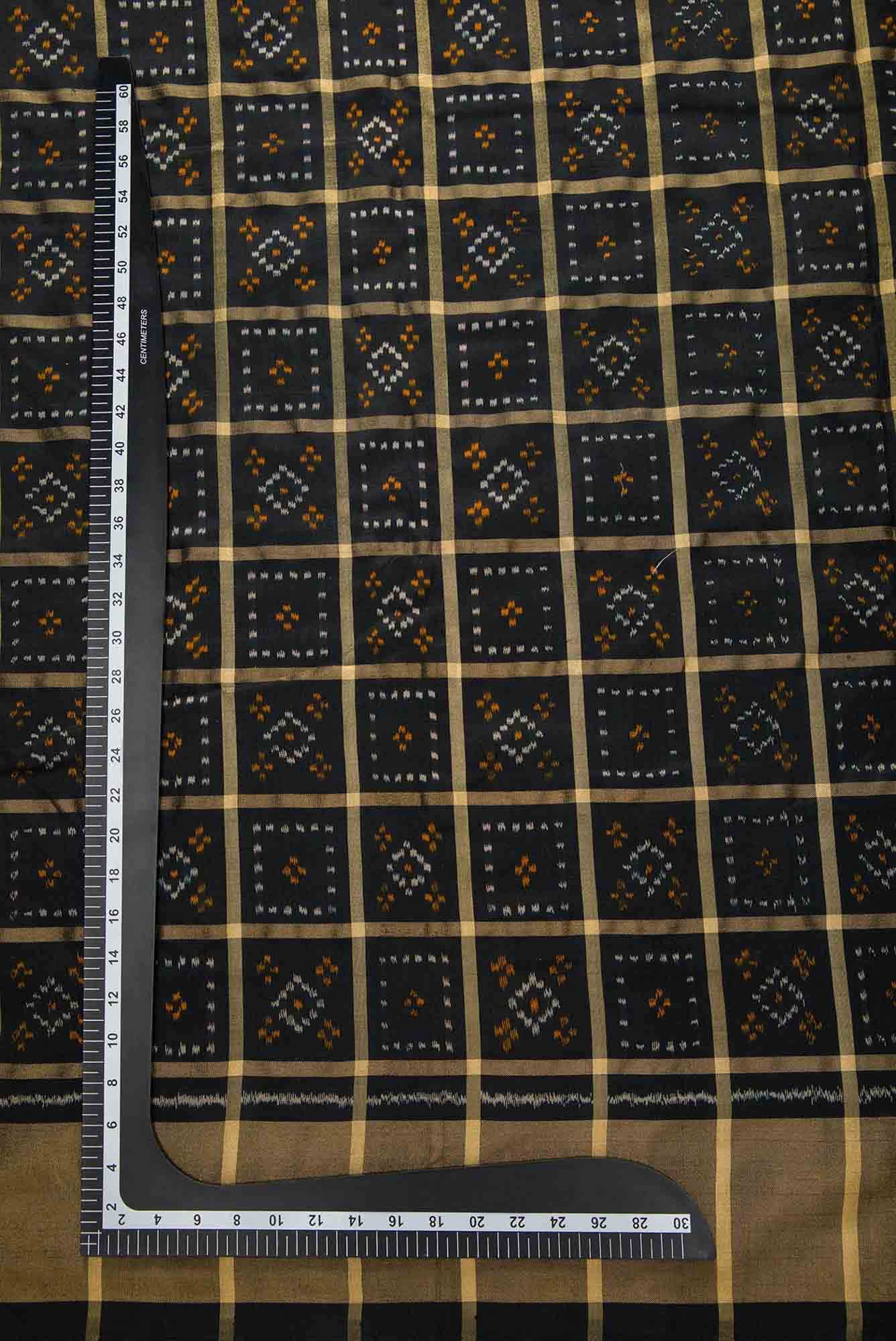 Black Double Ikat Dress Material