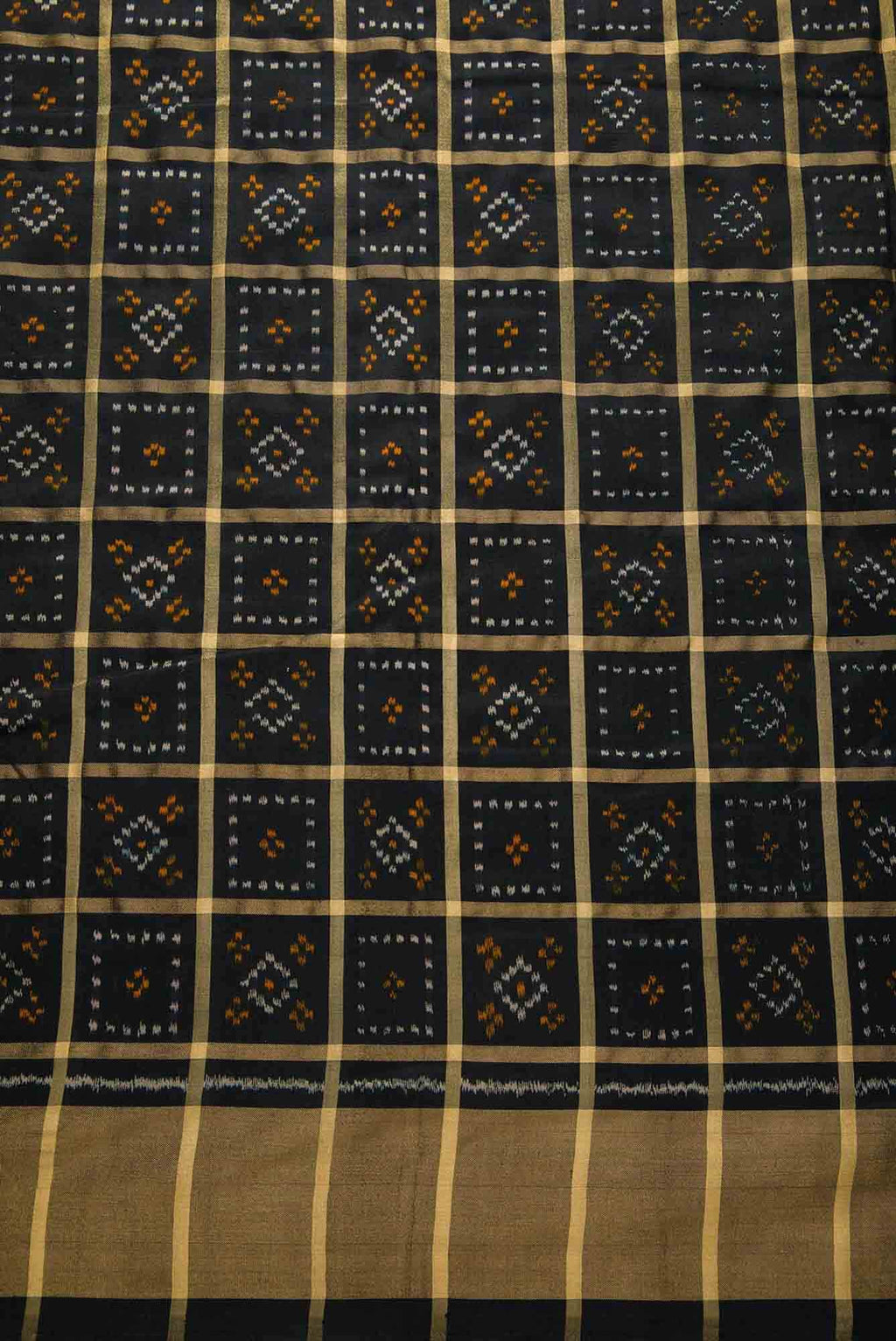 Black Double Ikat Dress Material