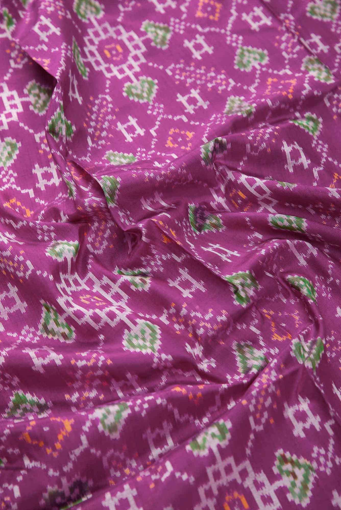 Purple Double Ikat Dress Material