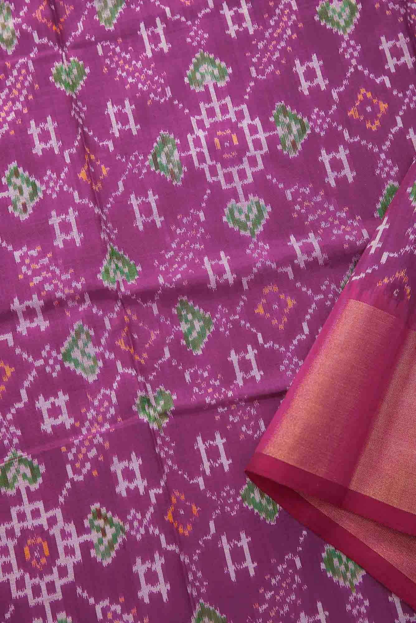 Purple Double Ikat Dress Material