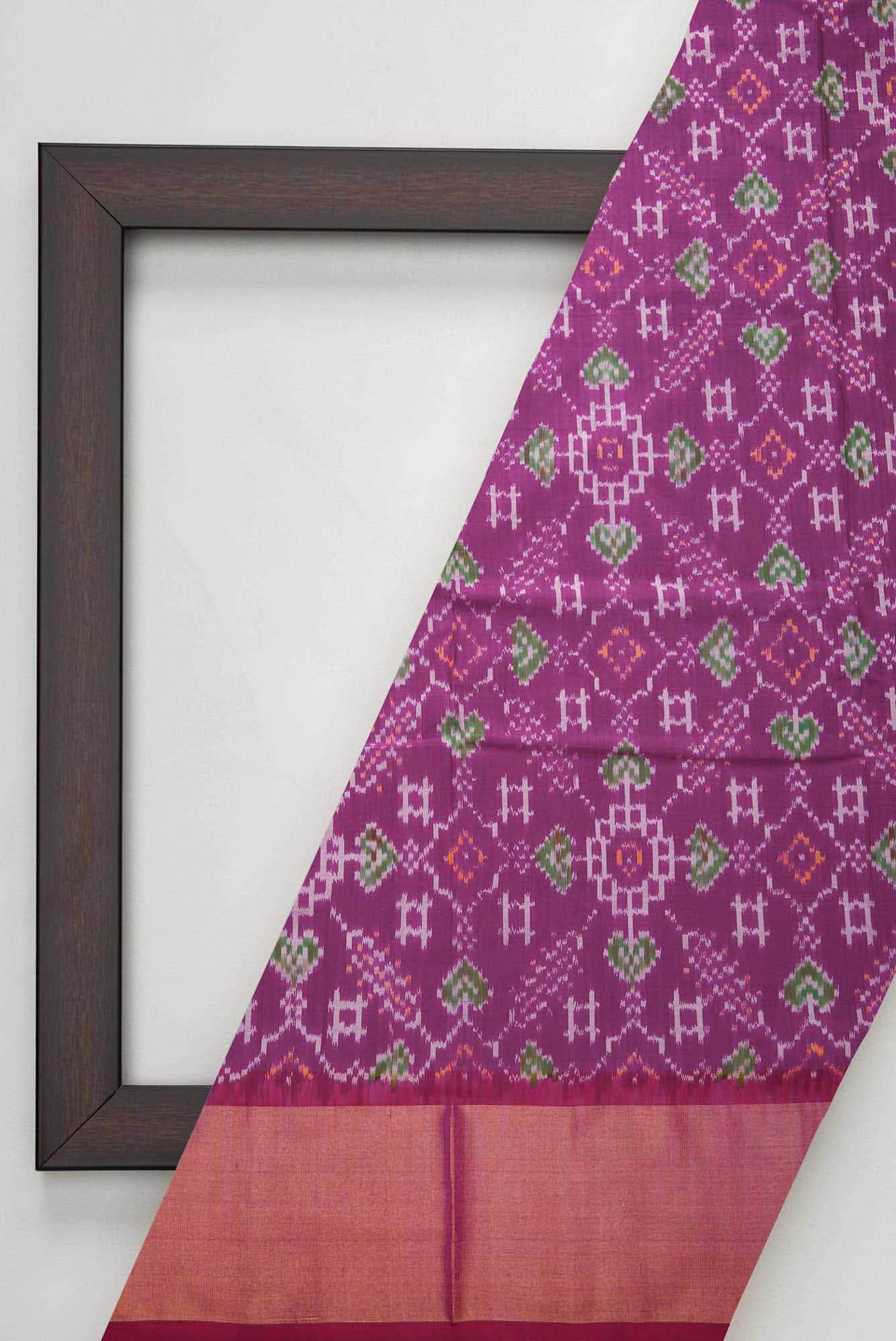 Purple Double Ikat Dress Material