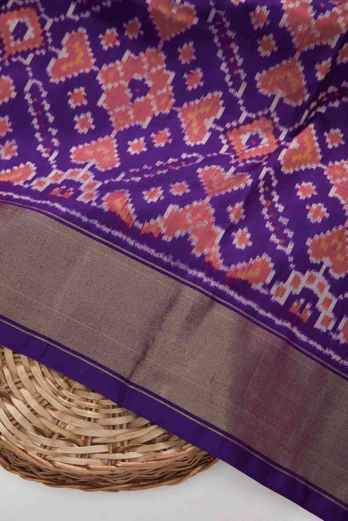 Violet Double Ikat Dress Material