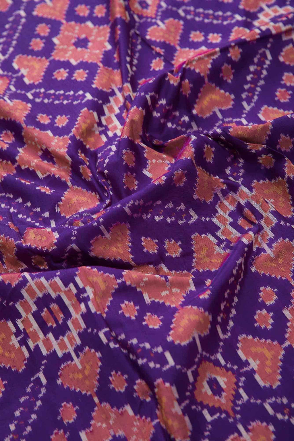 Violet Double Ikat Dress Material