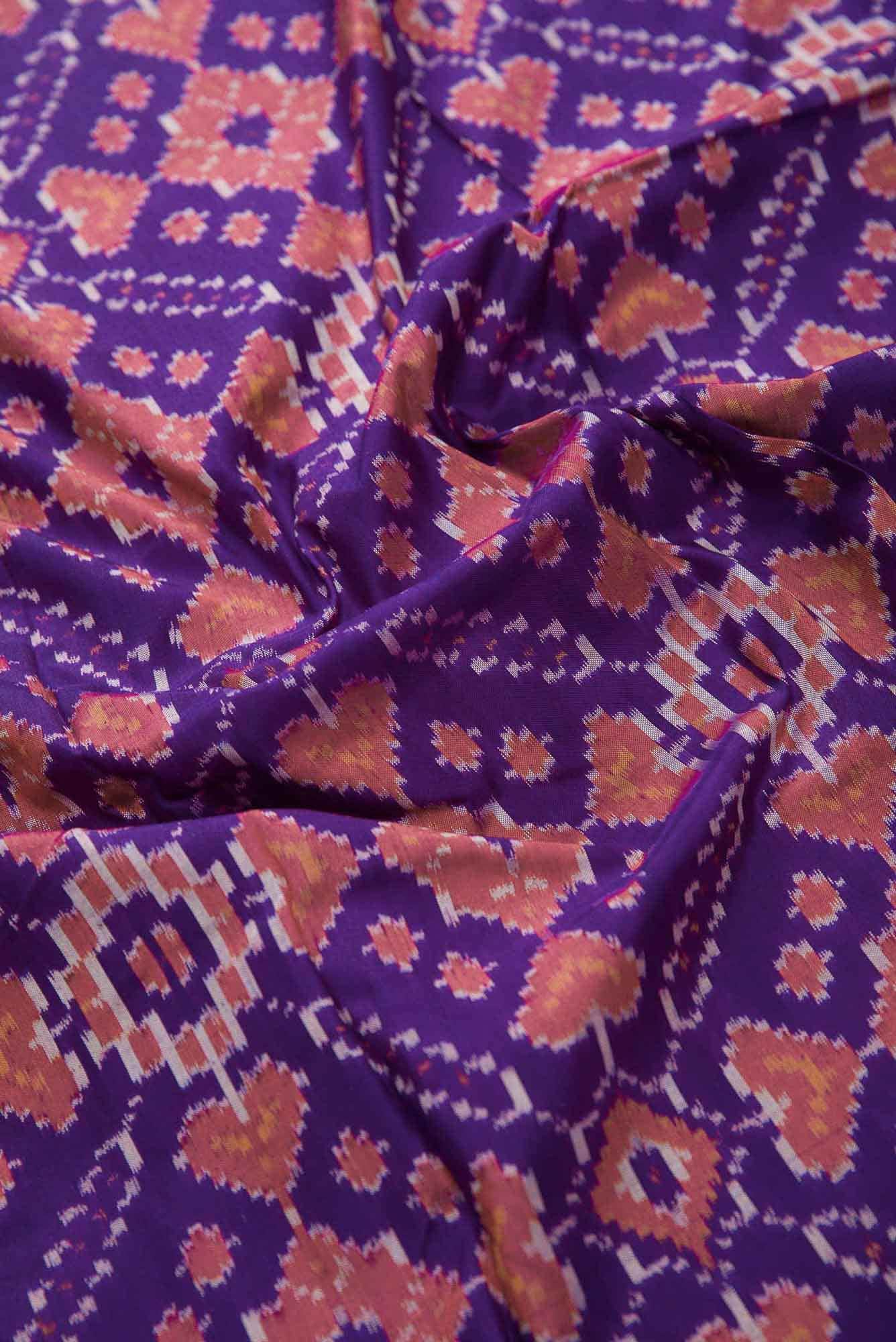 Violet Double Ikat Dress Material