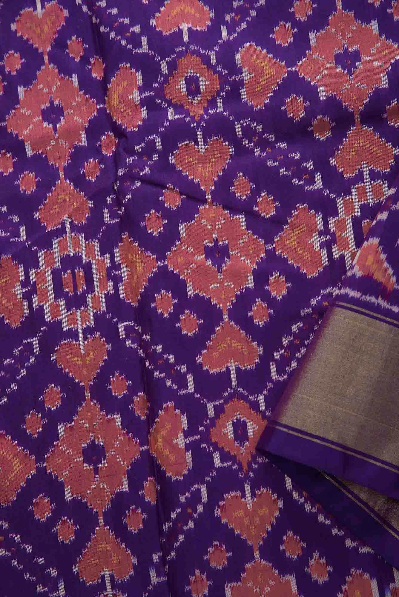Violet Double Ikat Dress Material