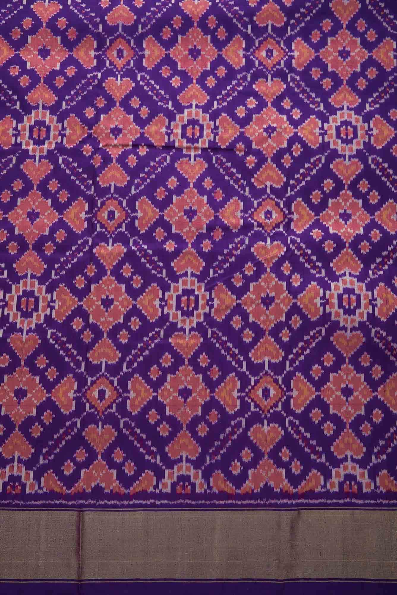 Violet Double Ikat Dress Material