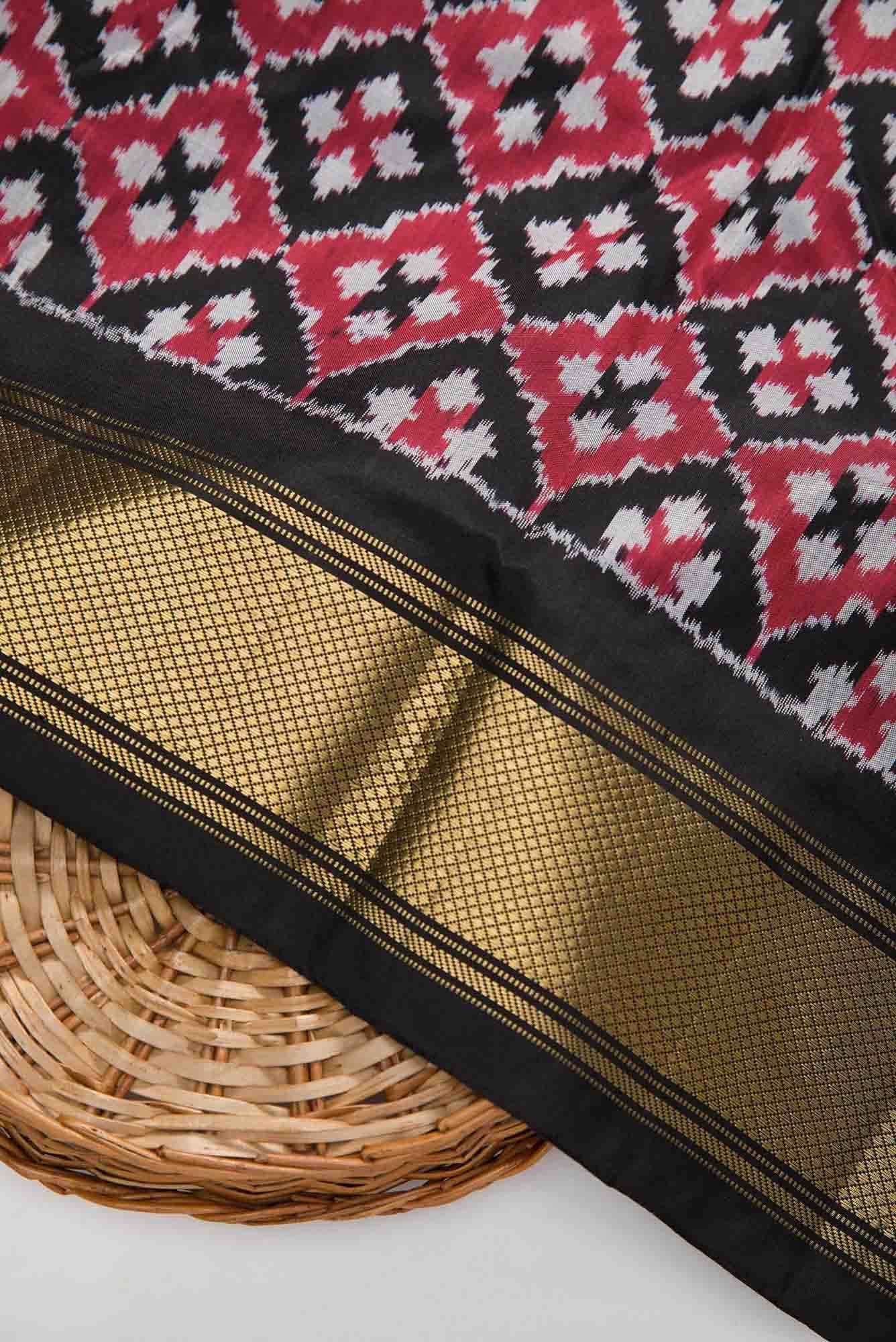 Black Double Ikat Dress Material