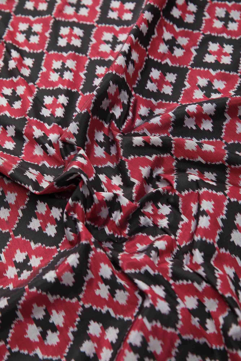 Black Double Ikat Dress Material