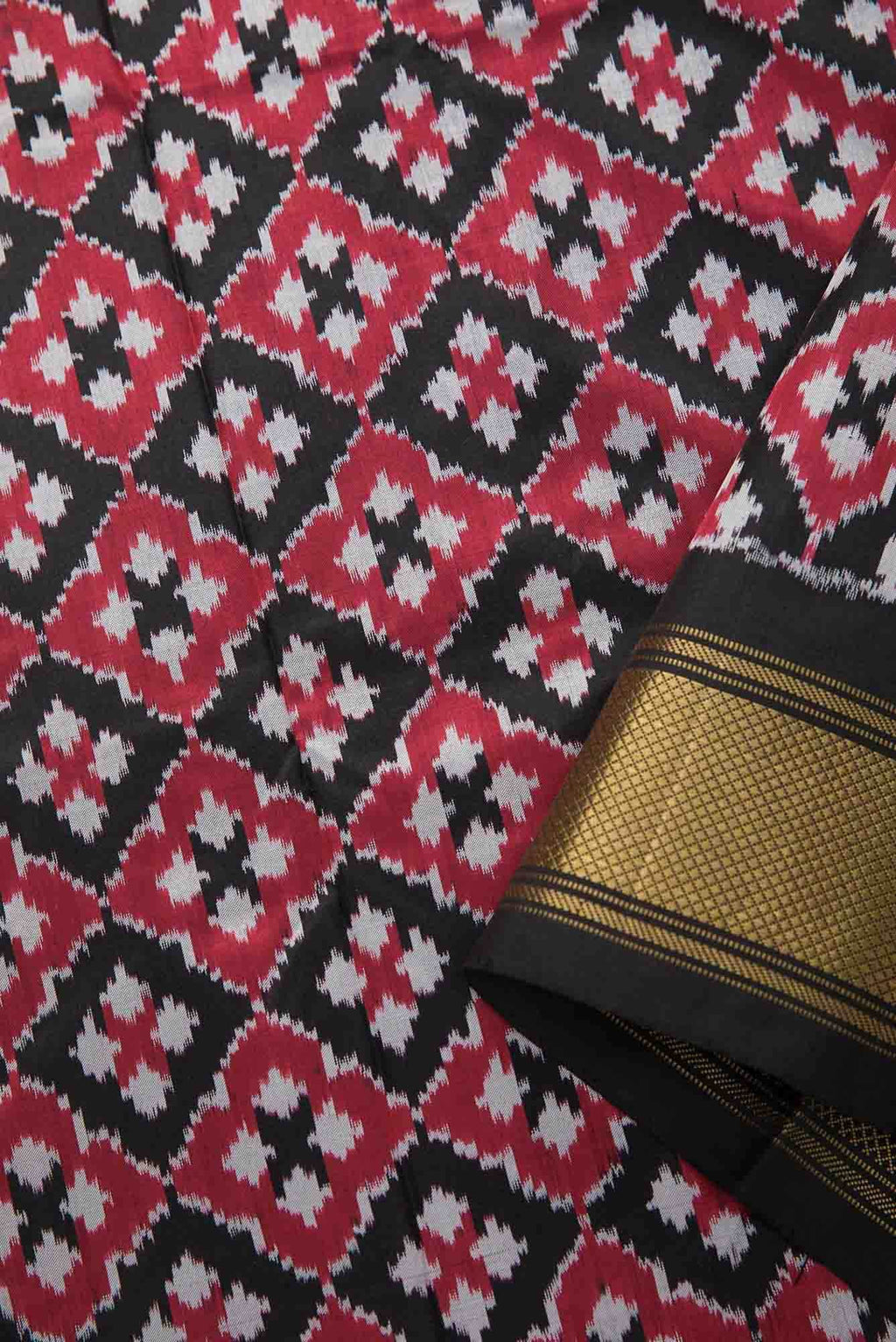 Black Double Ikat Dress Material