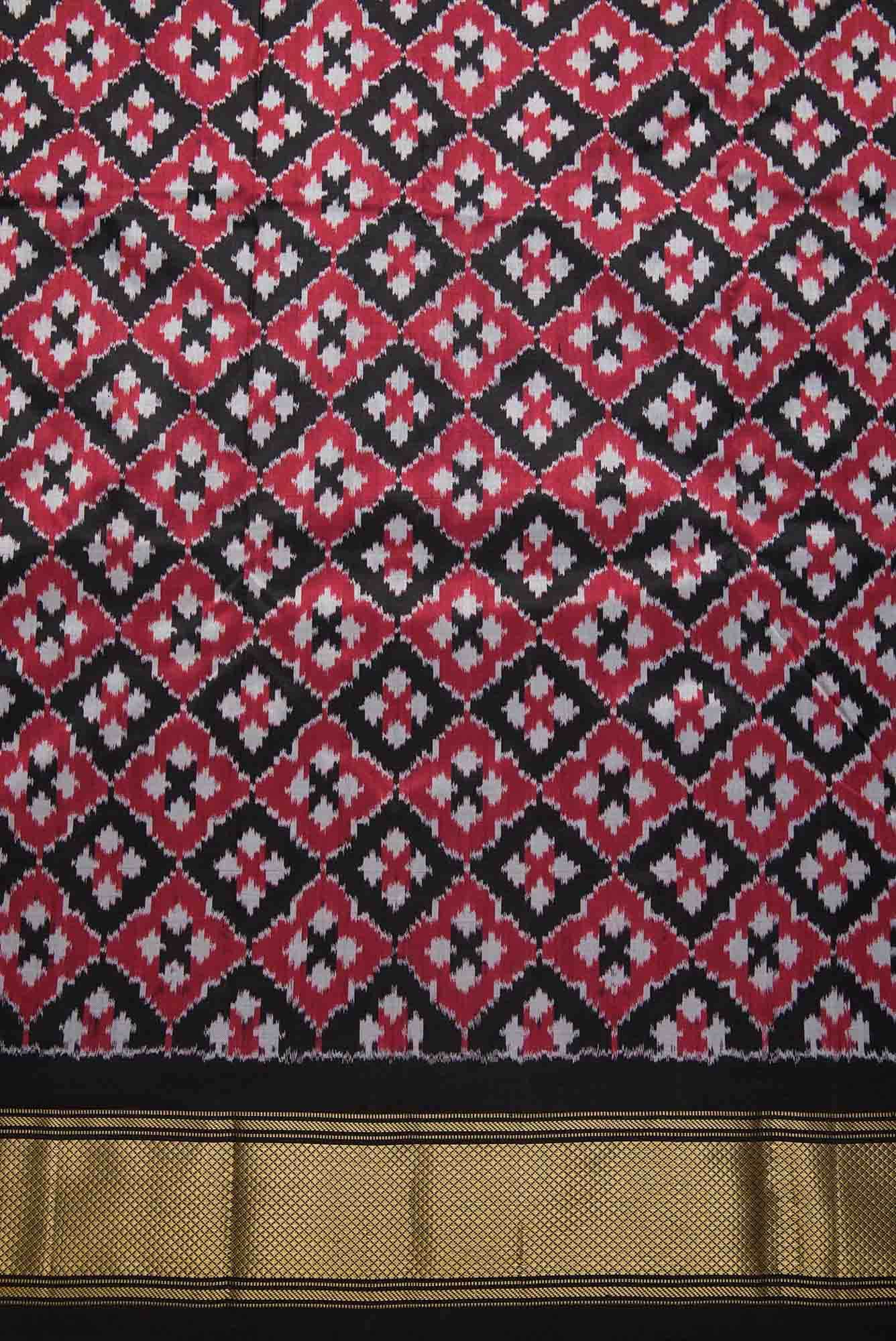 Black Double Ikat Dress Material