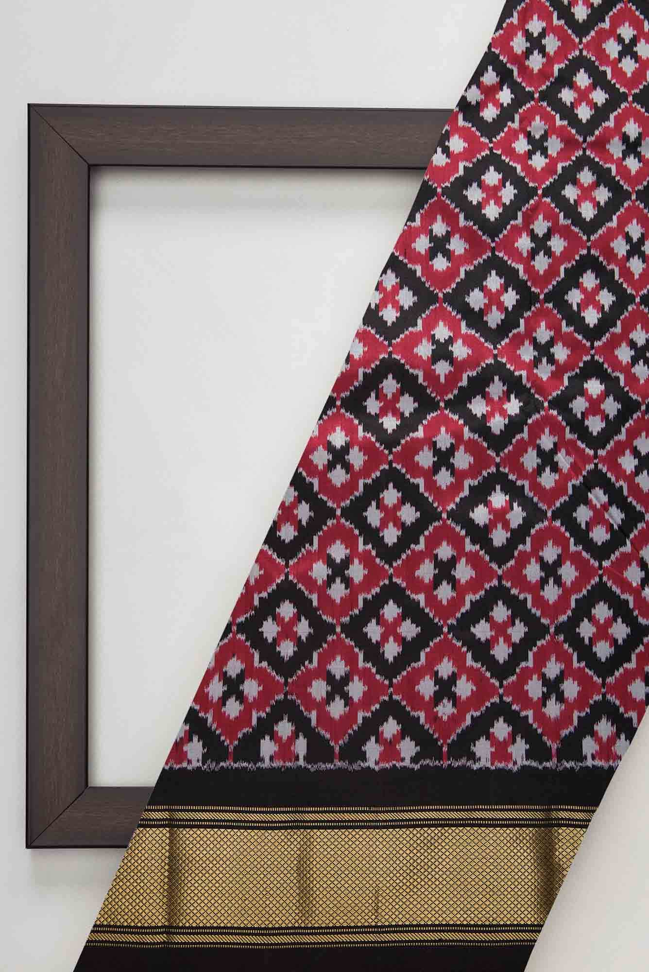 Black Double Ikat Dress Material