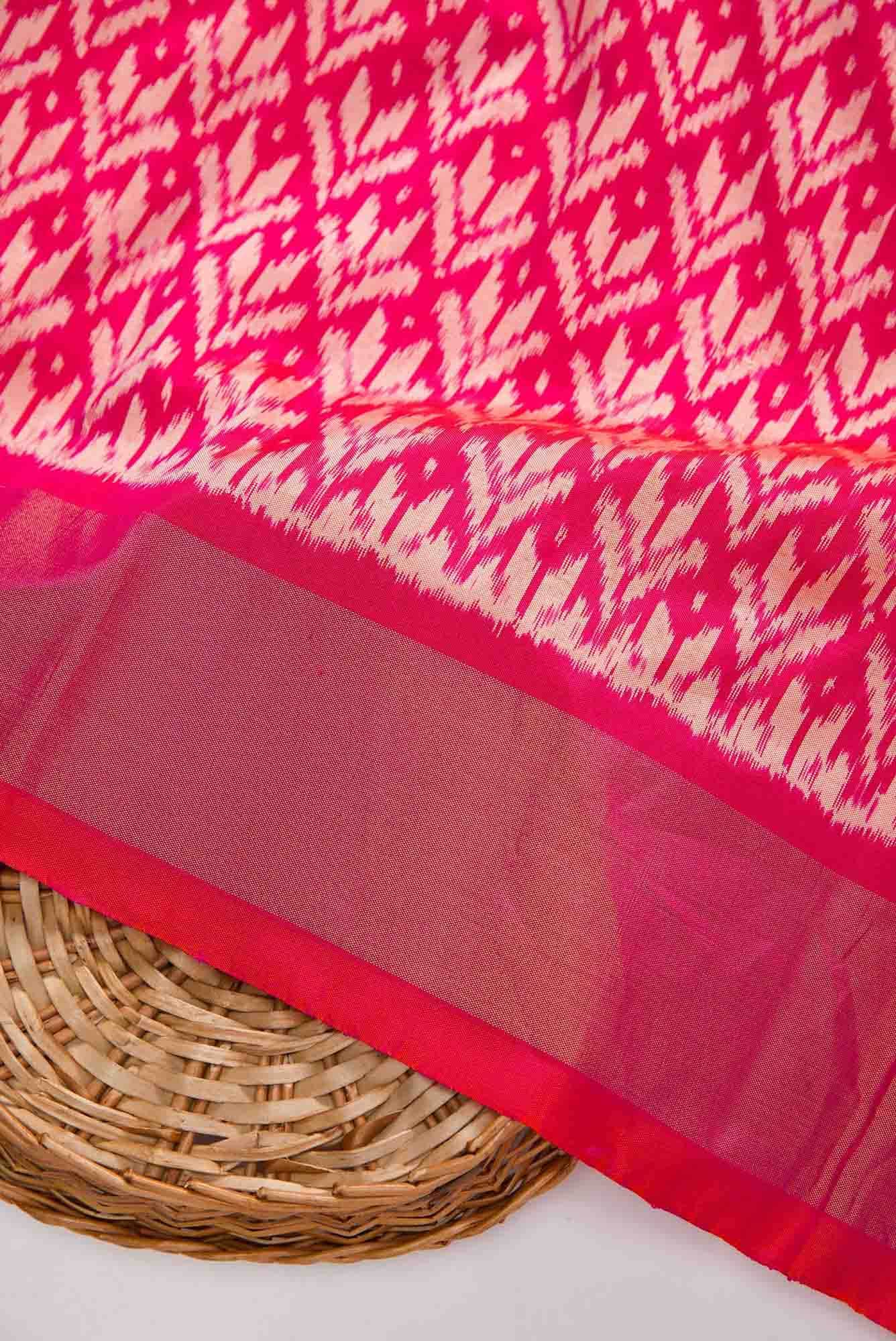 Pink Double Ikat Dress Material