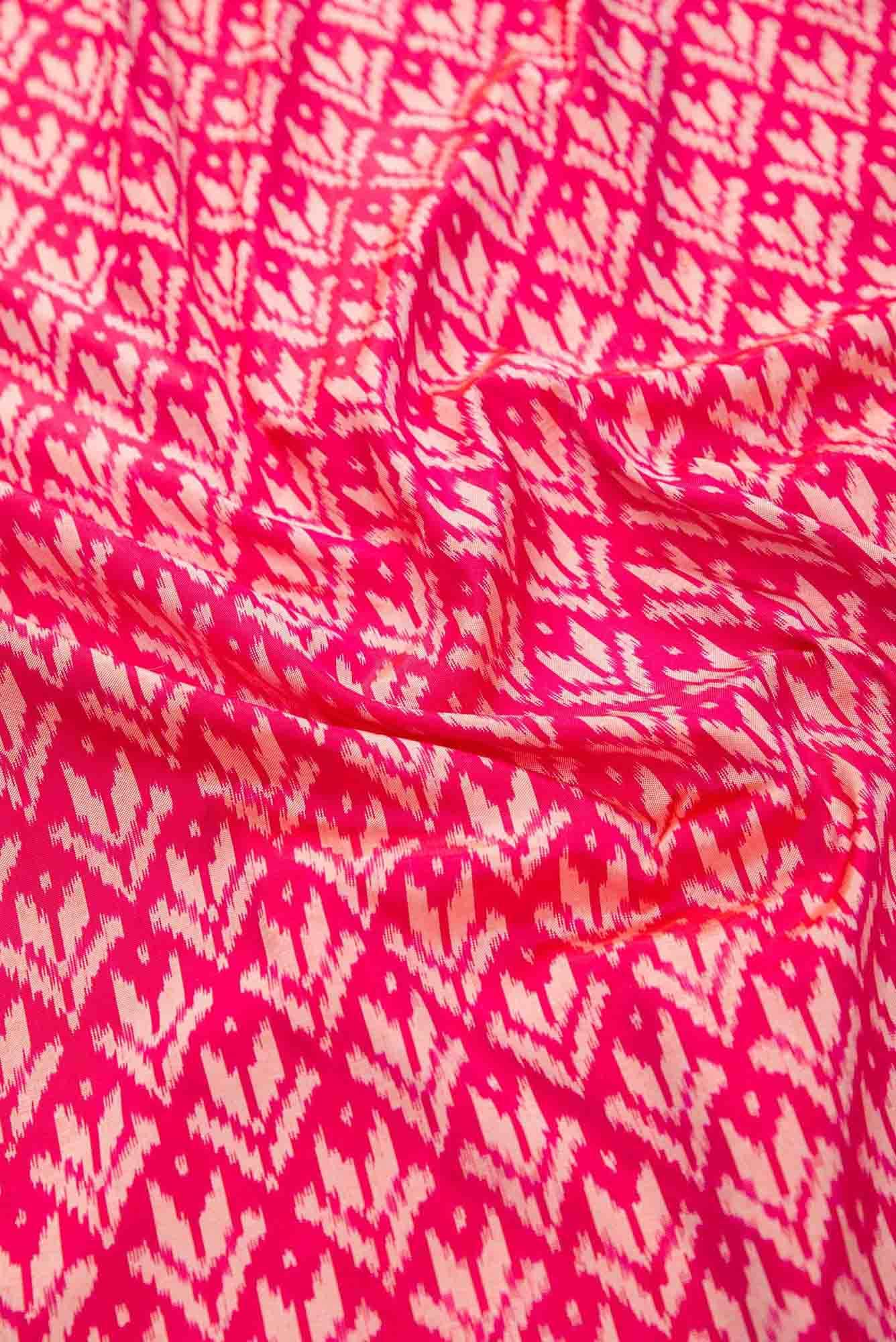 Pink Double Ikat Dress Material