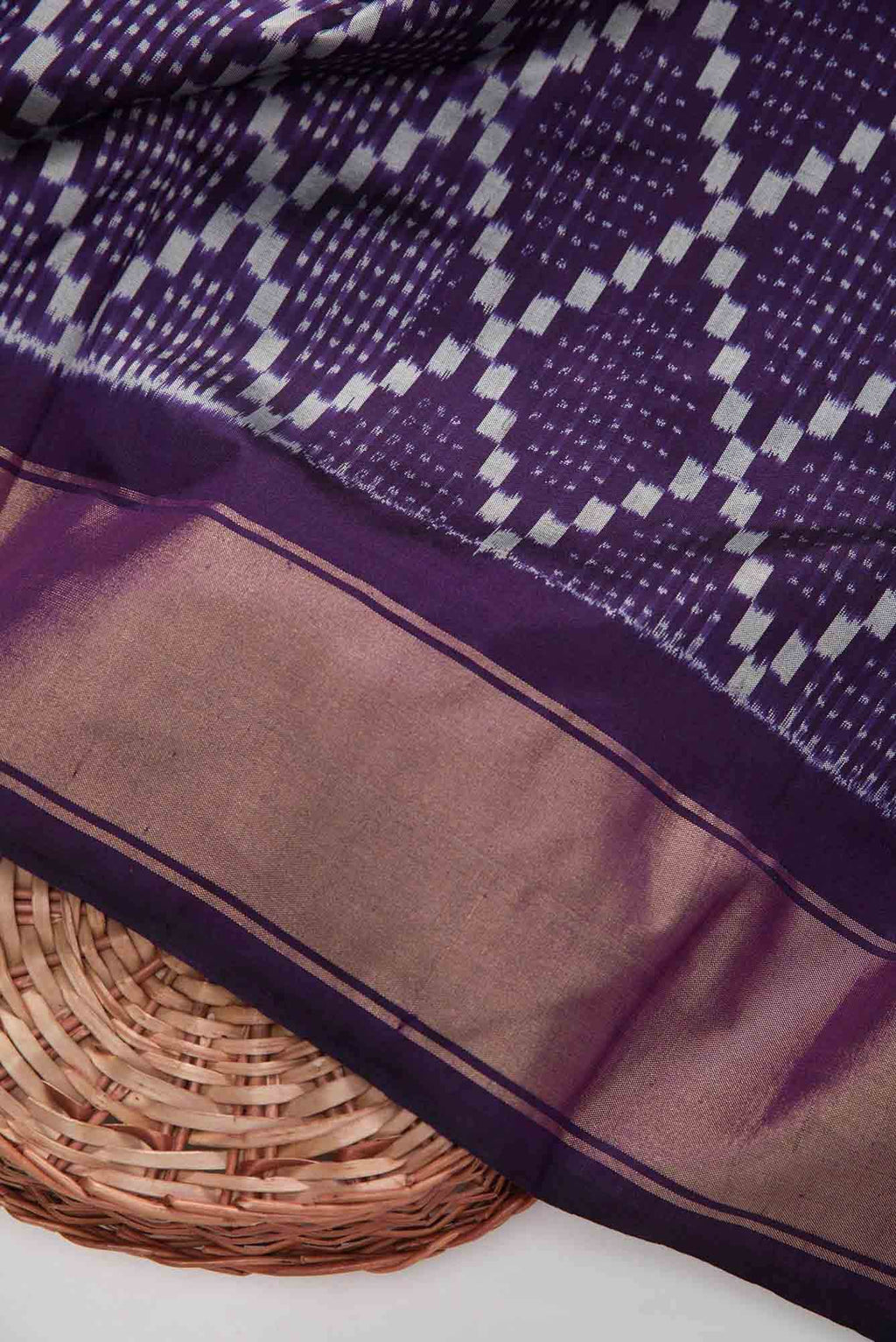 Violet Double Ikat Dress Material