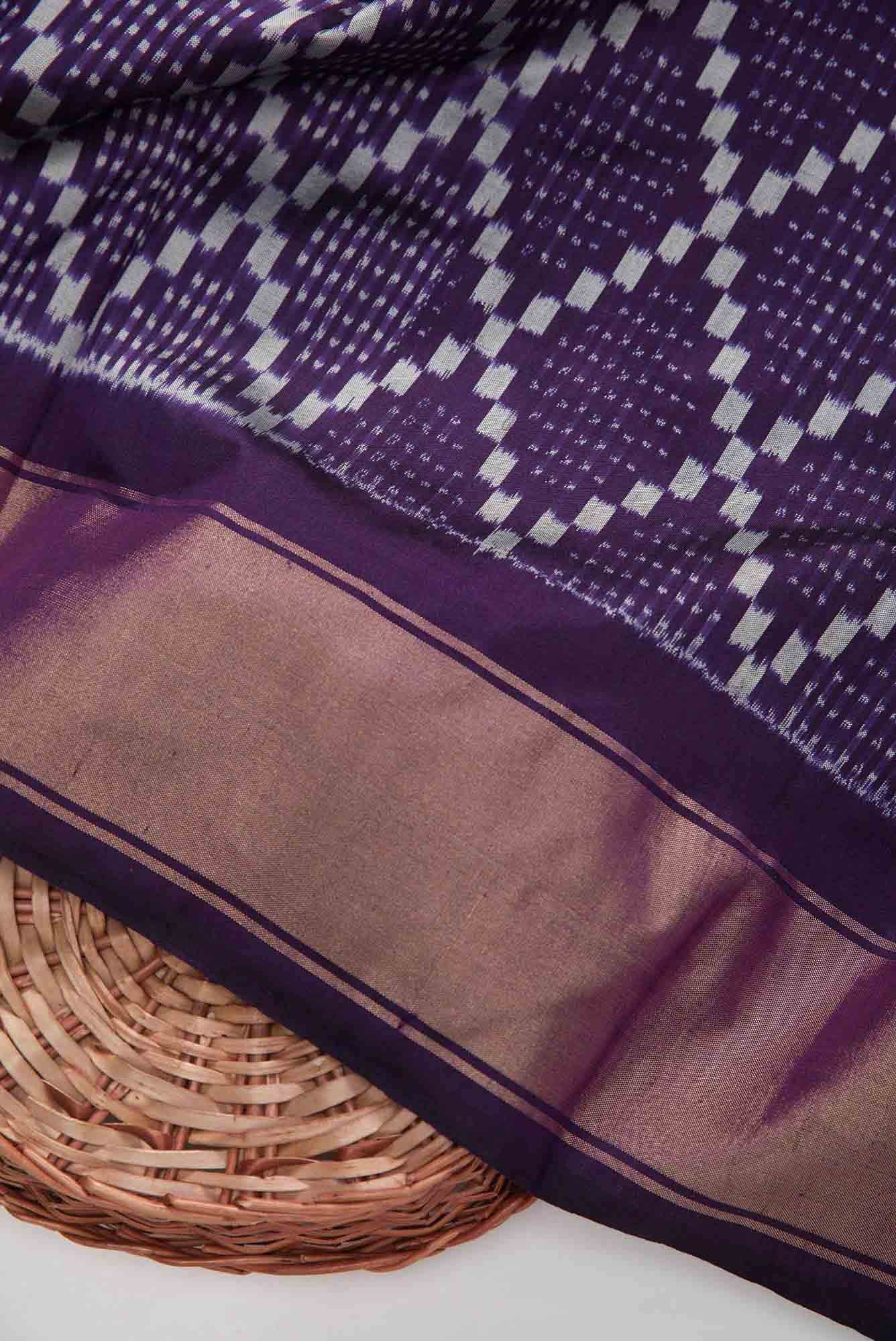 Violet Double Ikat Dress Material
