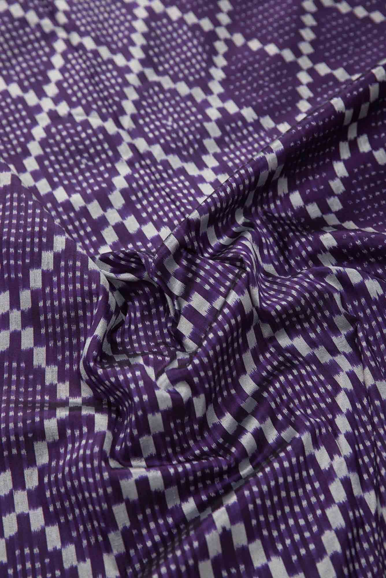 Violet Double Ikat Dress Material