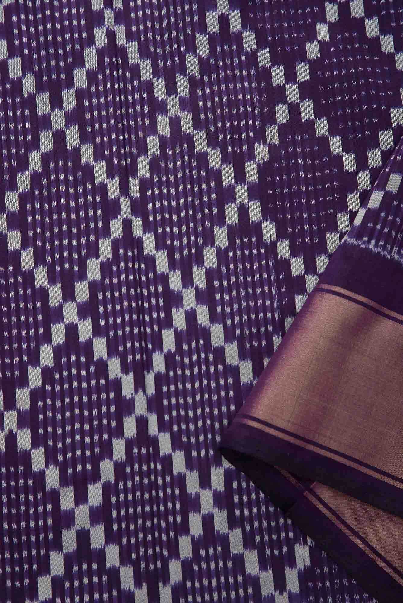 Violet Double Ikat Dress Material