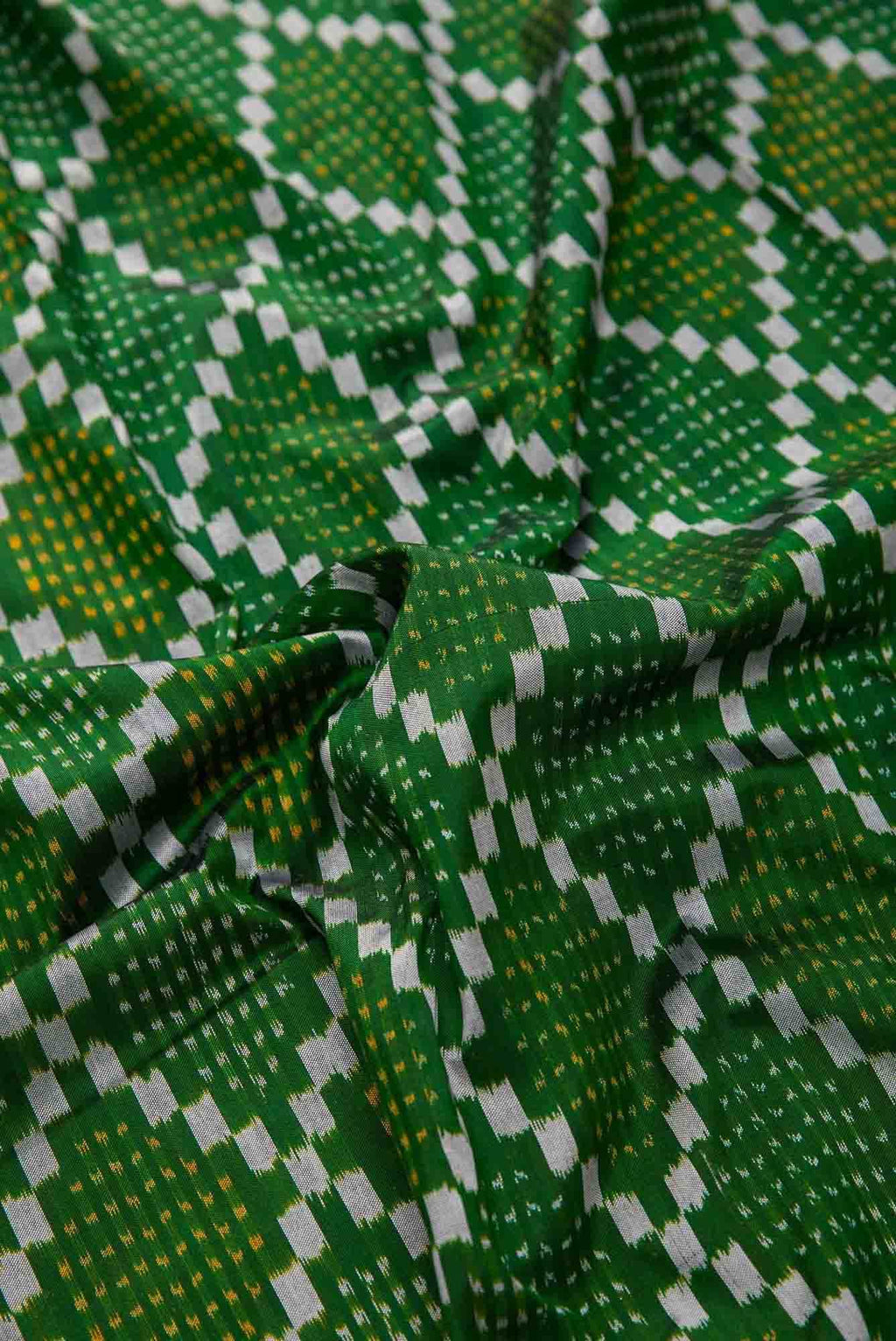 Green Double Ikat Dress Material