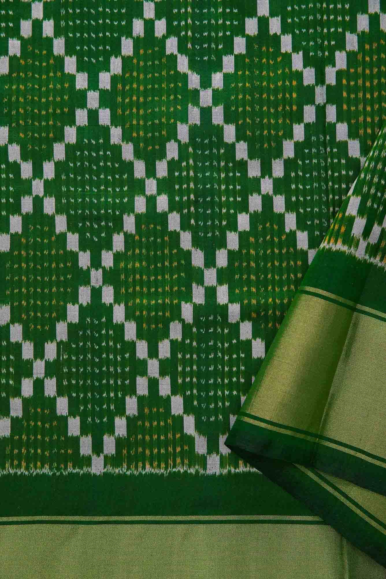 Green Double Ikat Dress Material