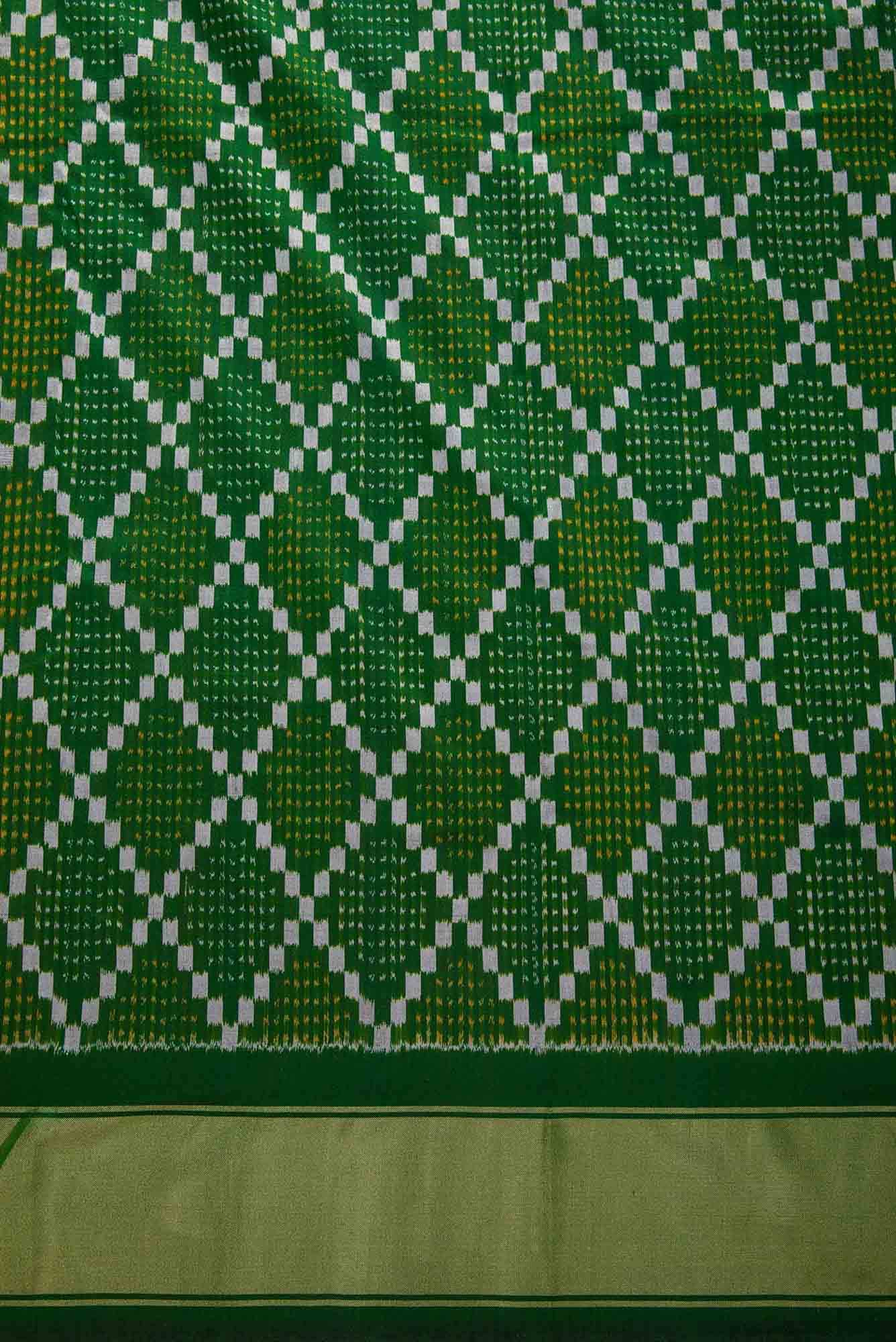 Green Double Ikat Dress Material
