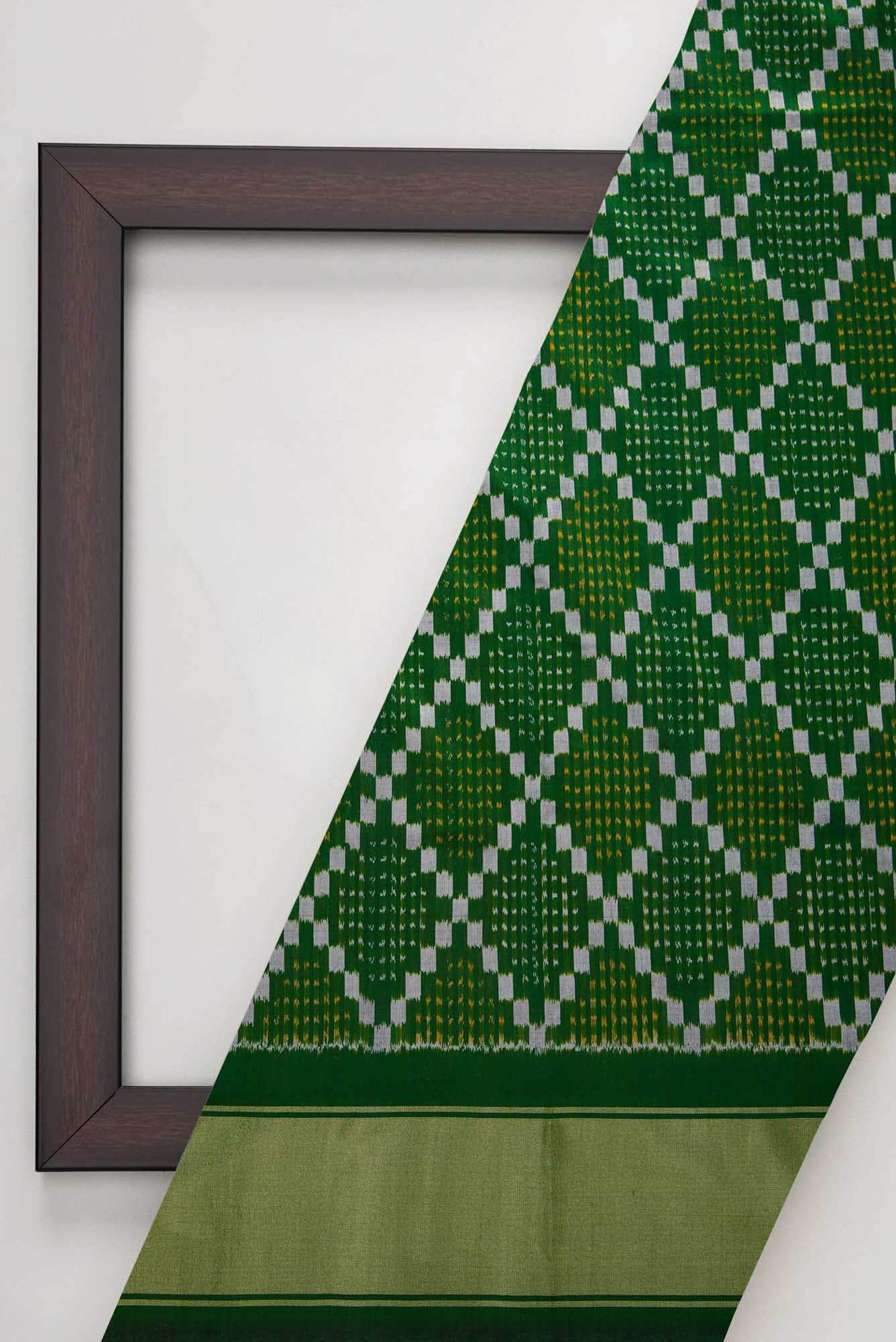 Green Double Ikat Dress Material