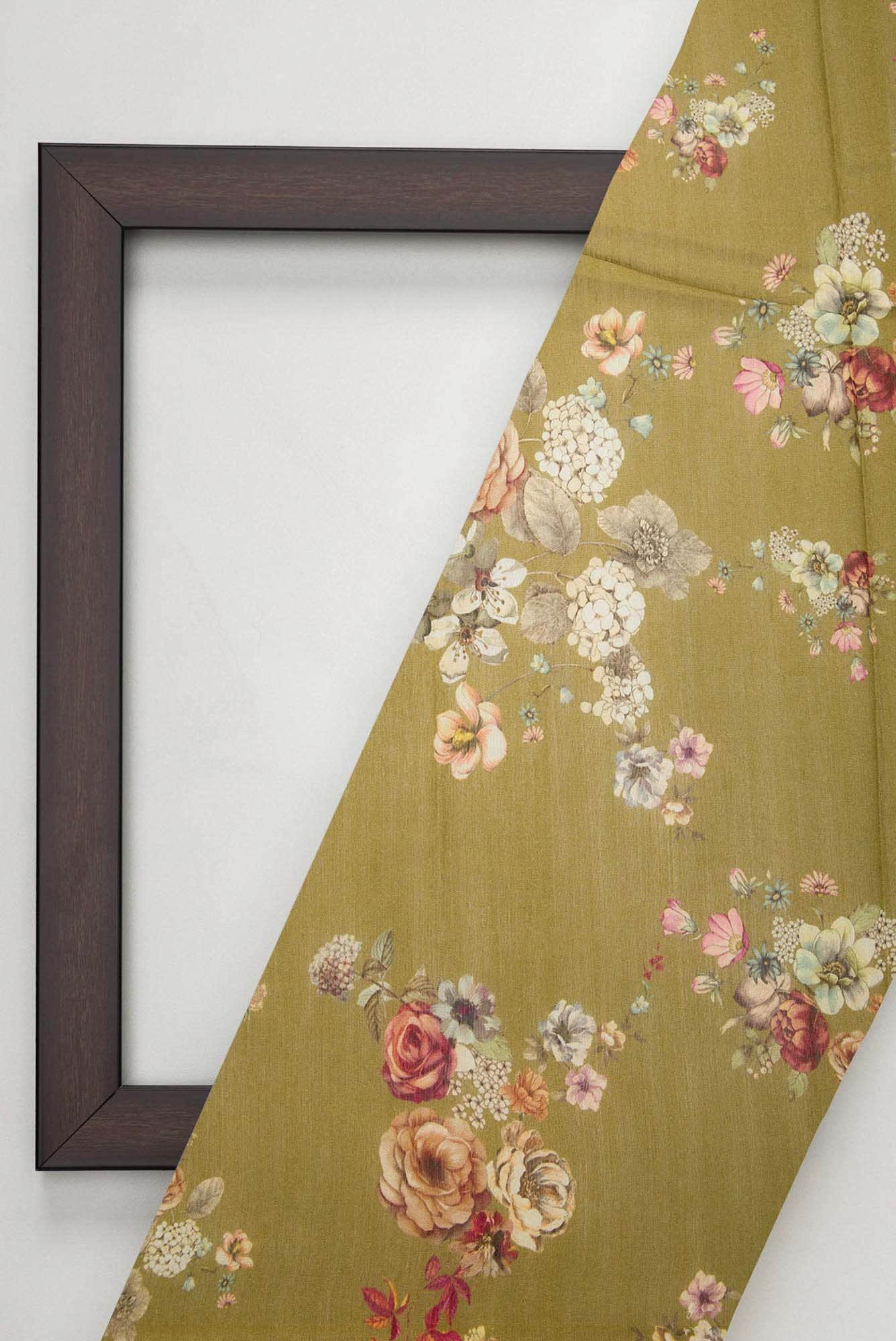 Mehandi Green Chanderi Silk Dress Material