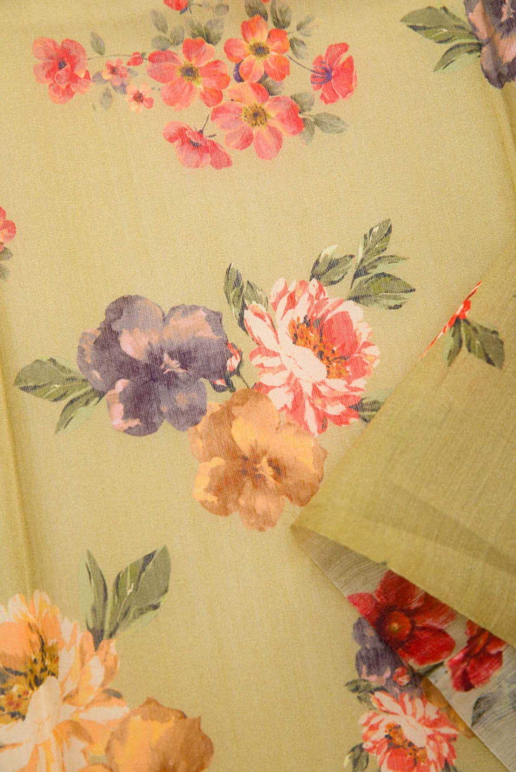 Mustard Chanderi Silk Dress Material