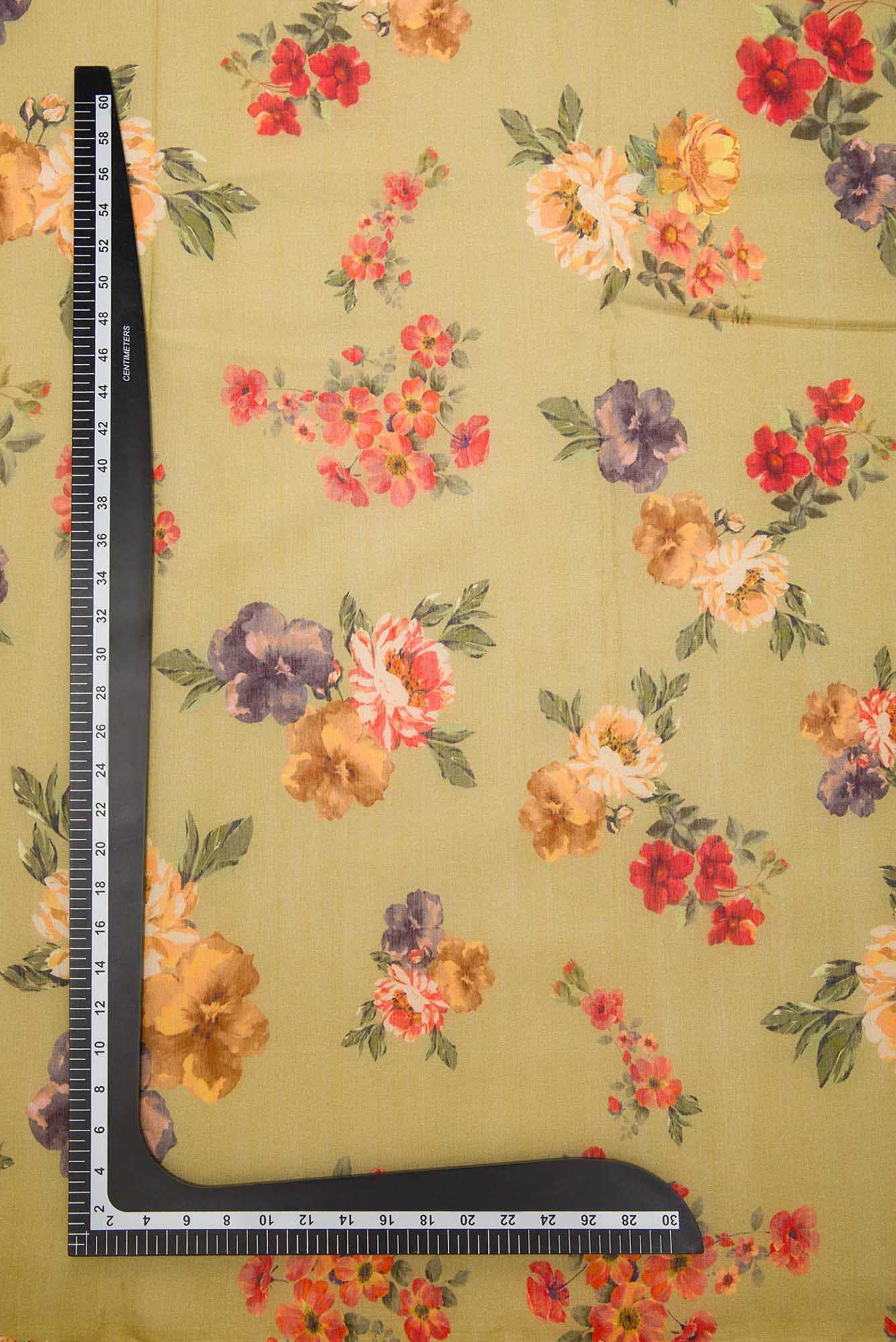 Mustard Chanderi Silk Dress Material