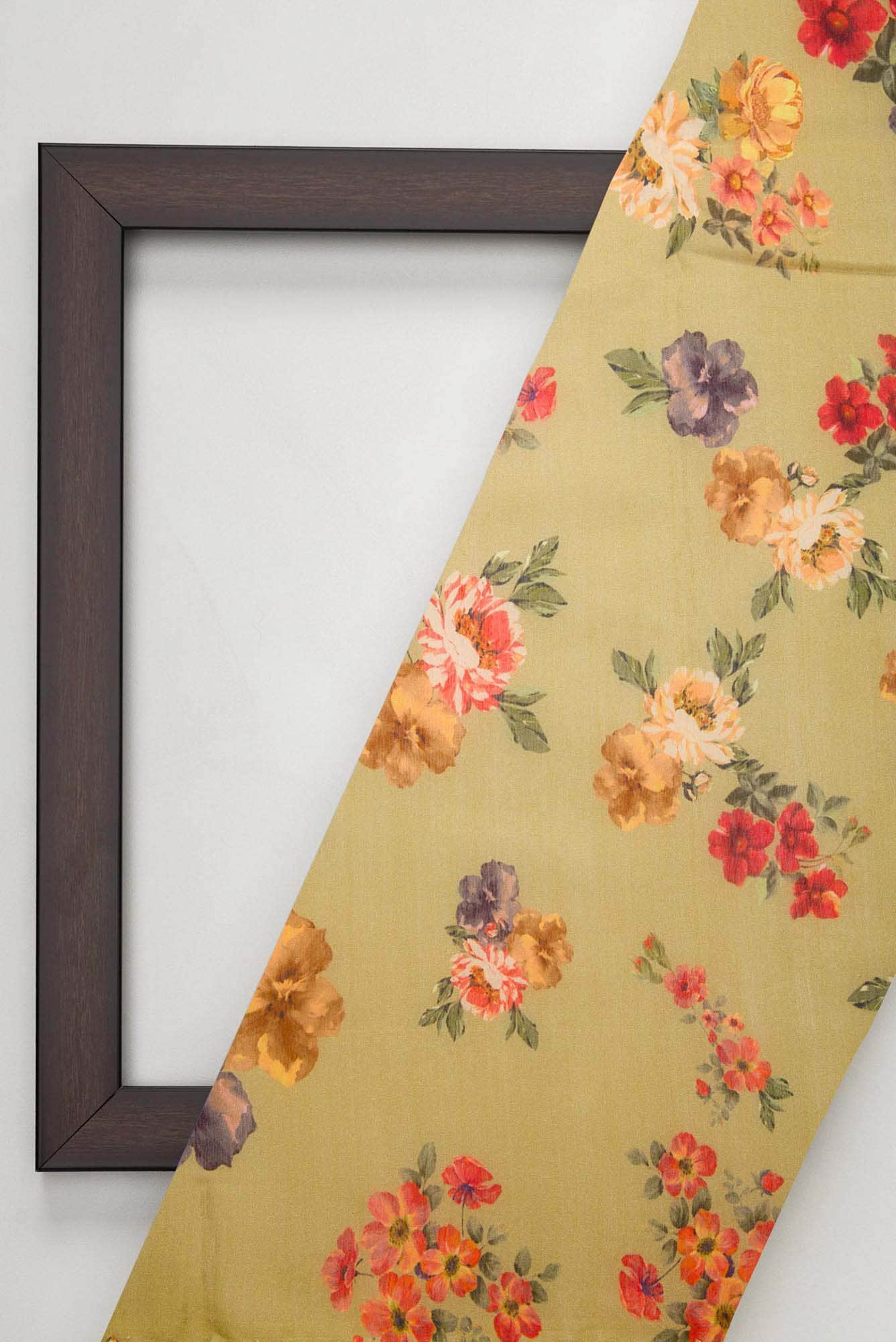 Mustard Chanderi Silk Dress Material