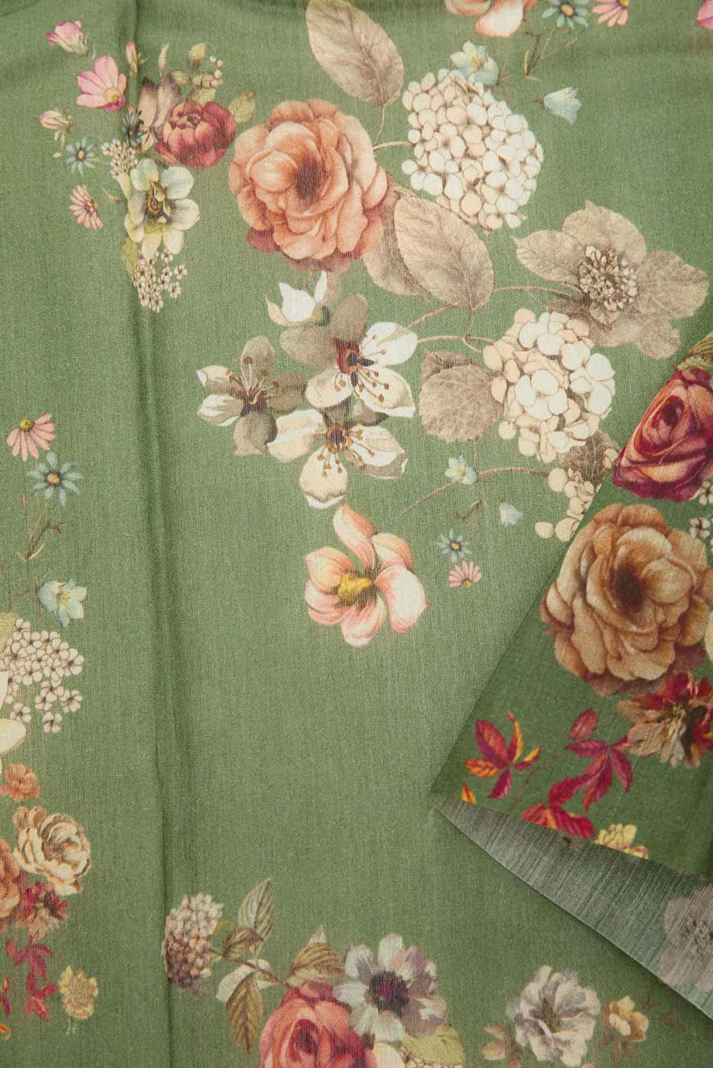 Green Chanderi Silk Dress Material