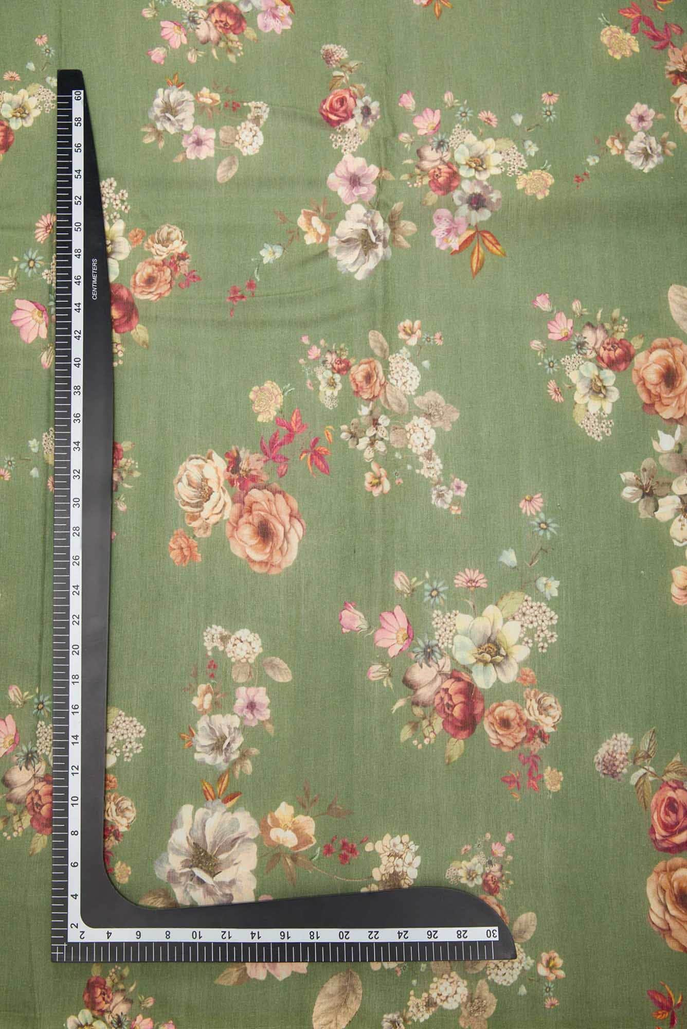 Green Chanderi Silk Dress Material