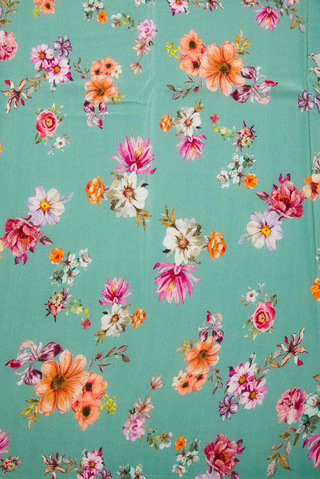 Sea Green Crepe Dress Material