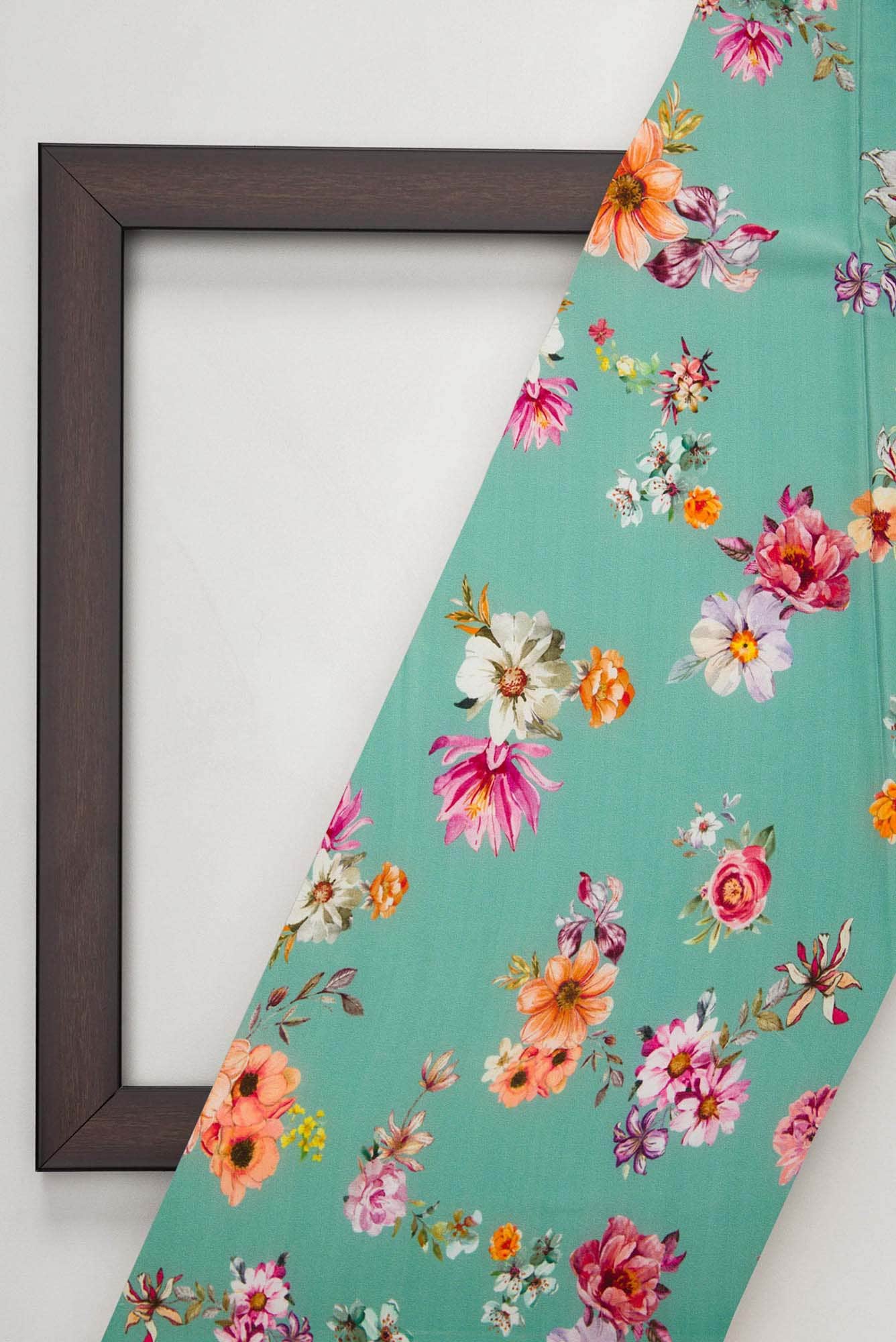 Sea Green Crepe Dress Material