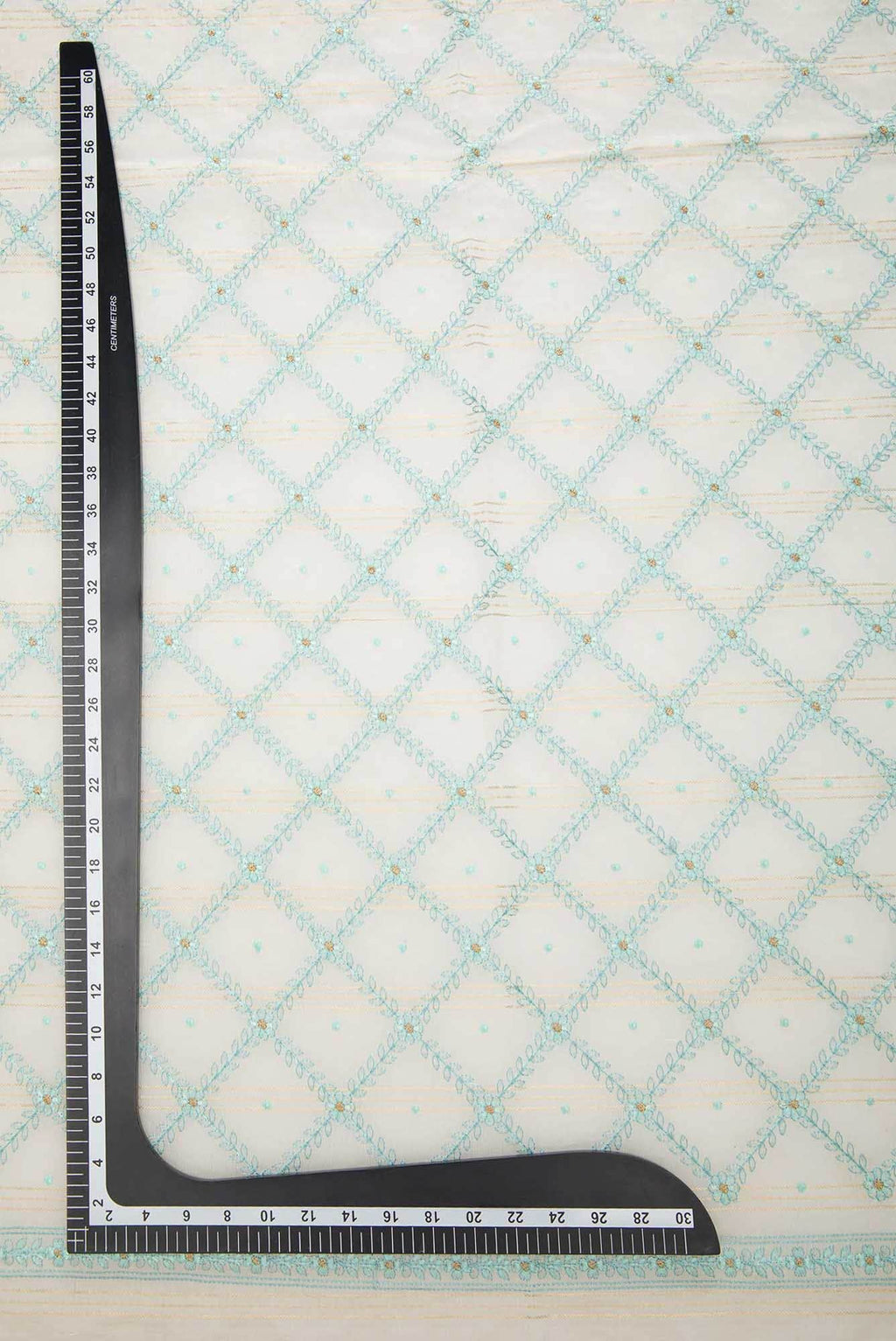 Off White Chanderi Silk Dress Material