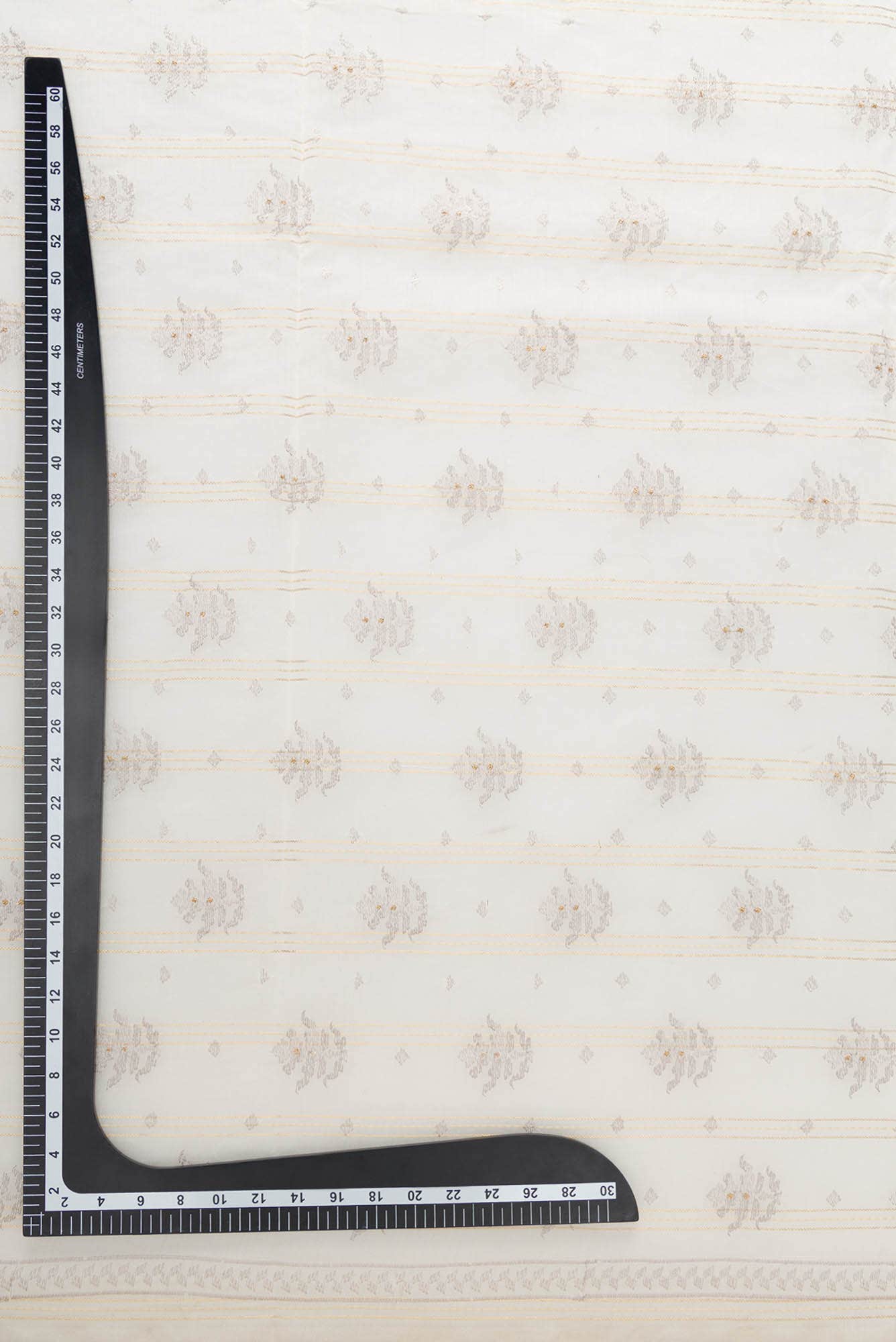 Off White Chanderi Silk Dress Material