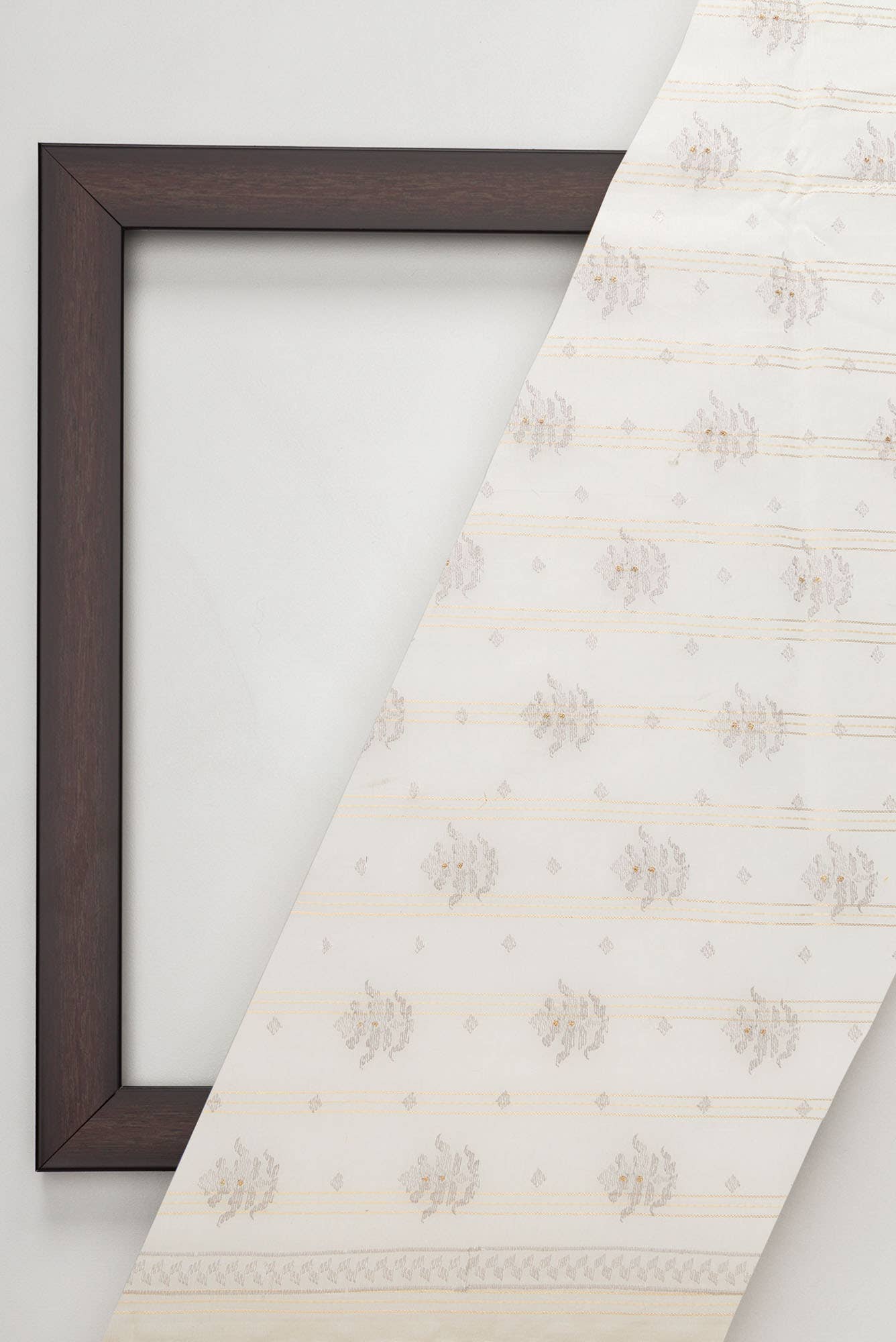 Off White Chanderi Silk Dress Material