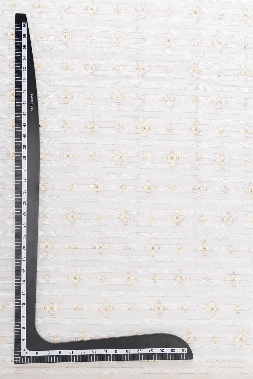 Off White Chanderi Silk Dress Material