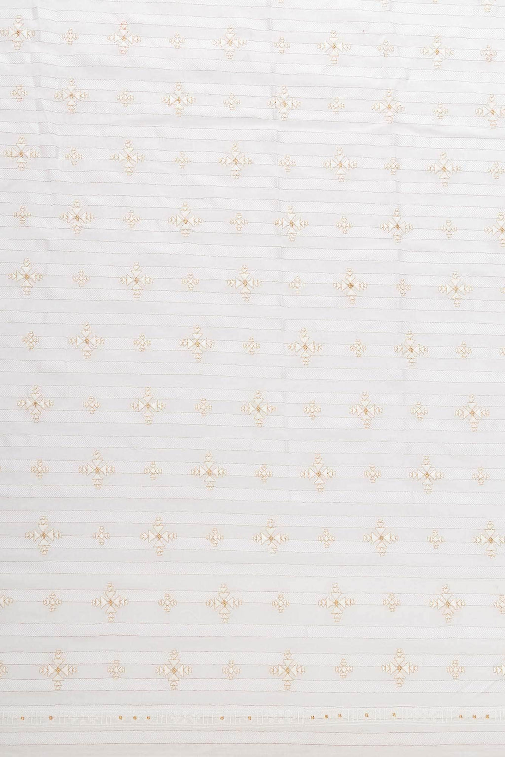 Off White Chanderi Silk Dress Material