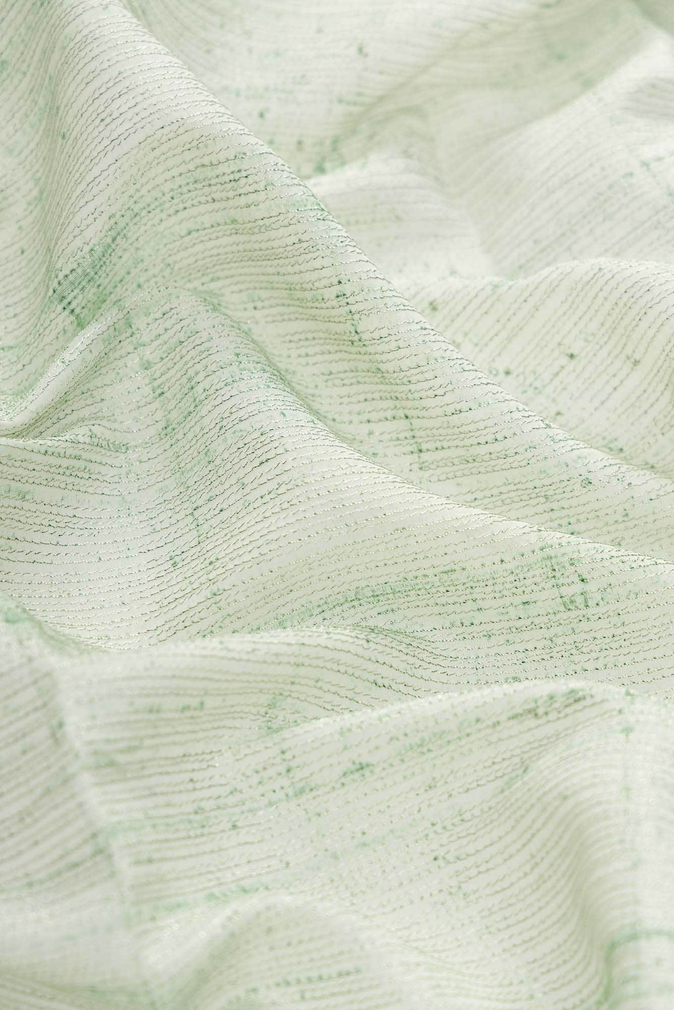 Light Green Chanderi Silk Dress Material