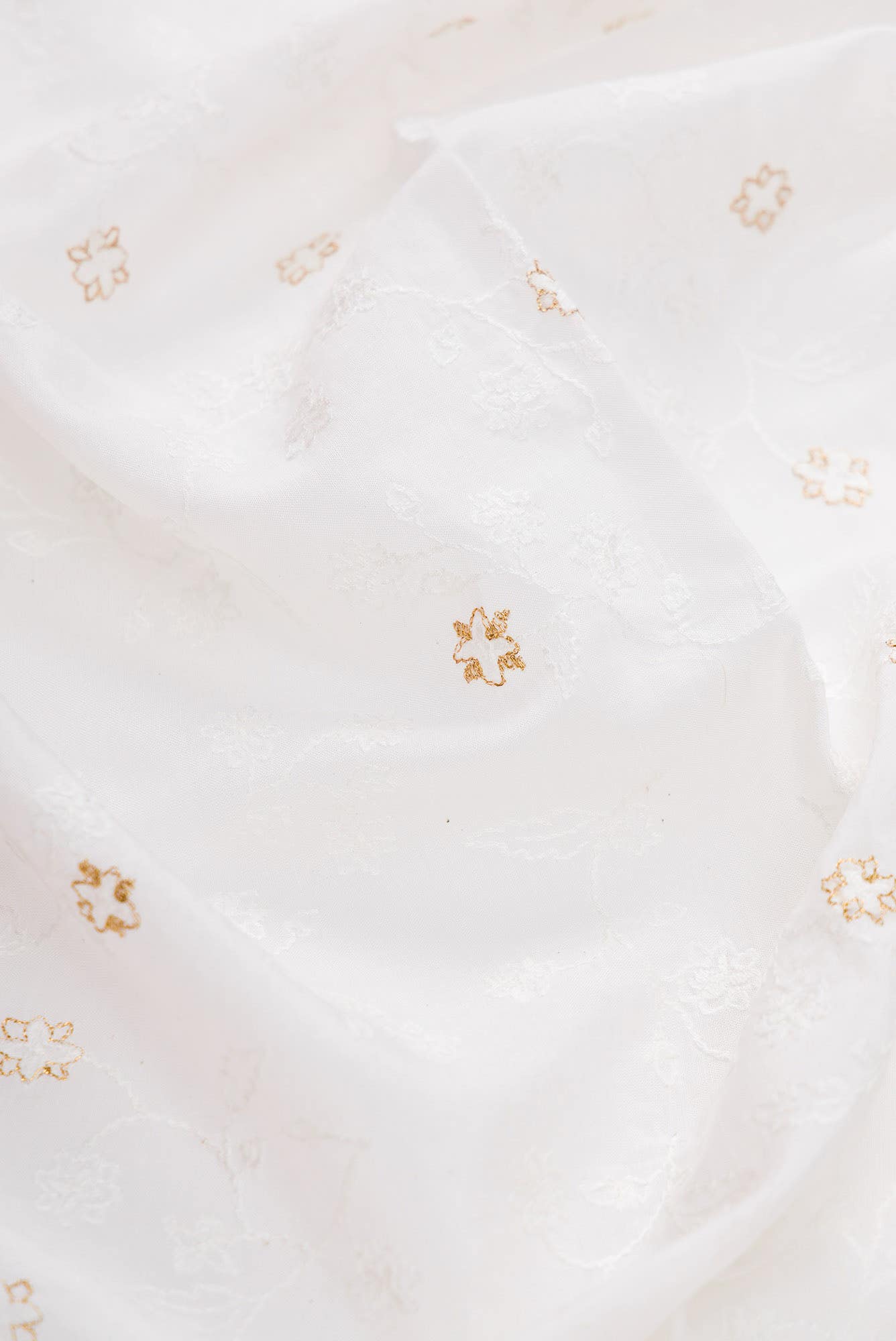Off White Chanderi Silk Dress Material