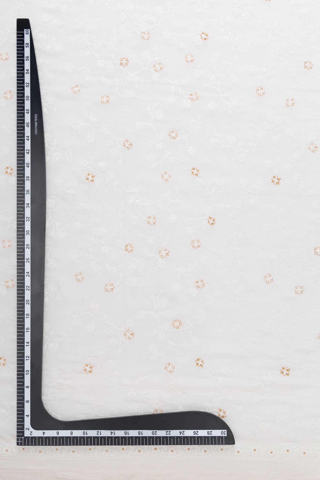 Off White Chanderi Silk Dress Material