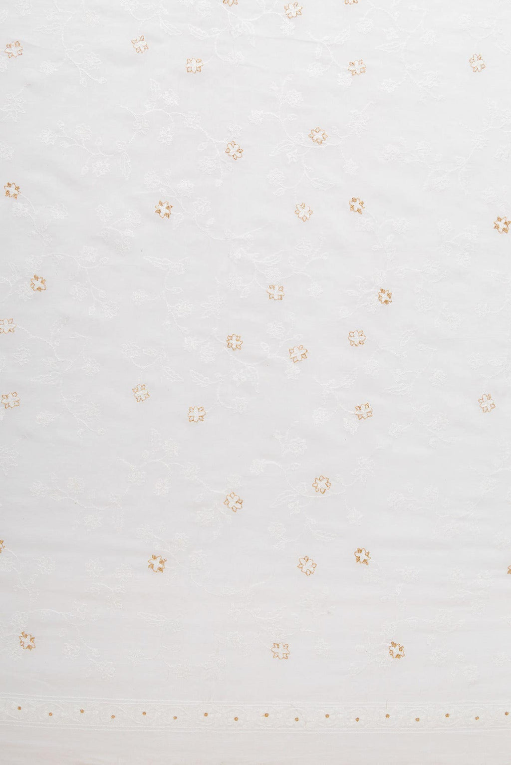 Off White Chanderi Silk Dress Material