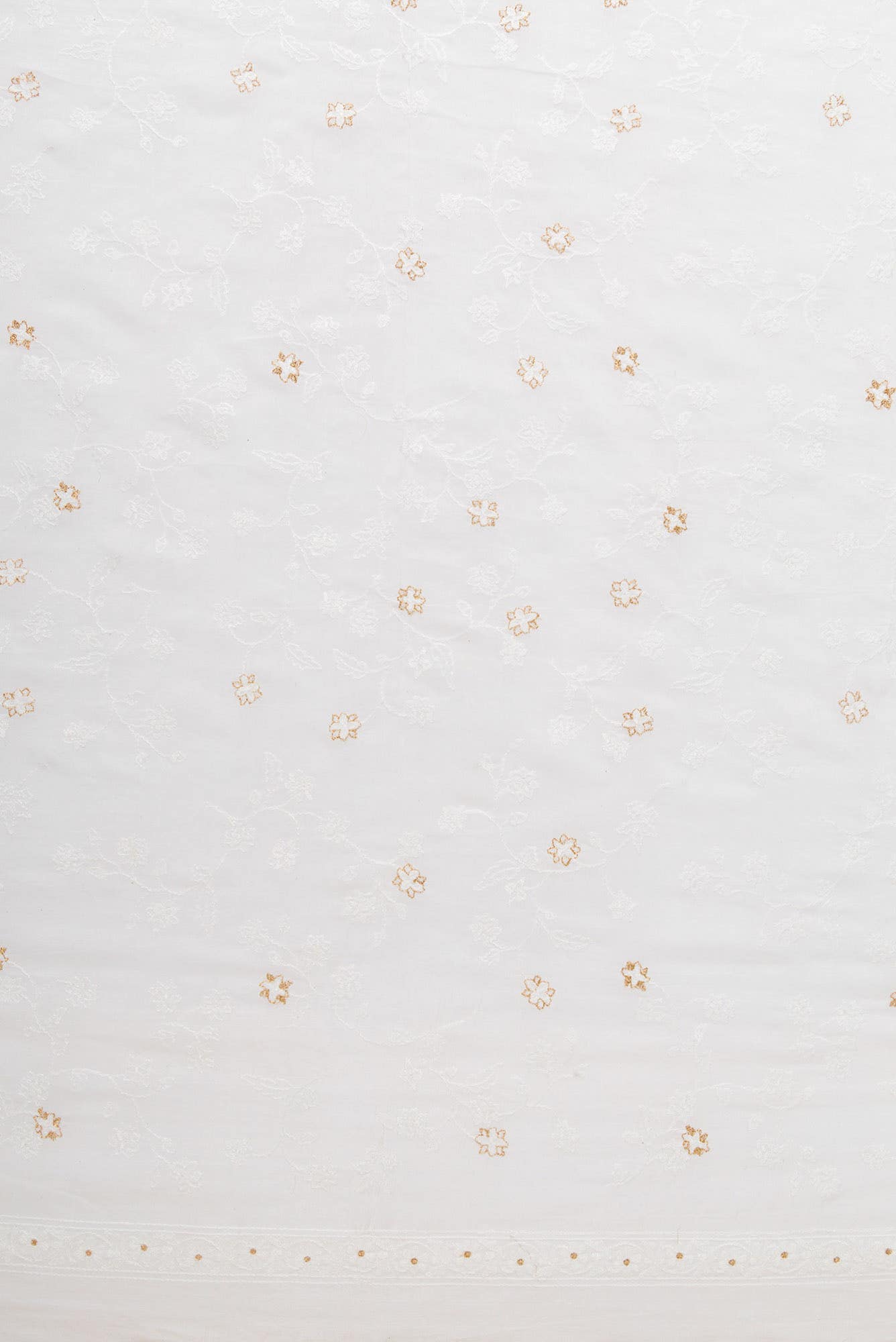 Off White Chanderi Silk Dress Material