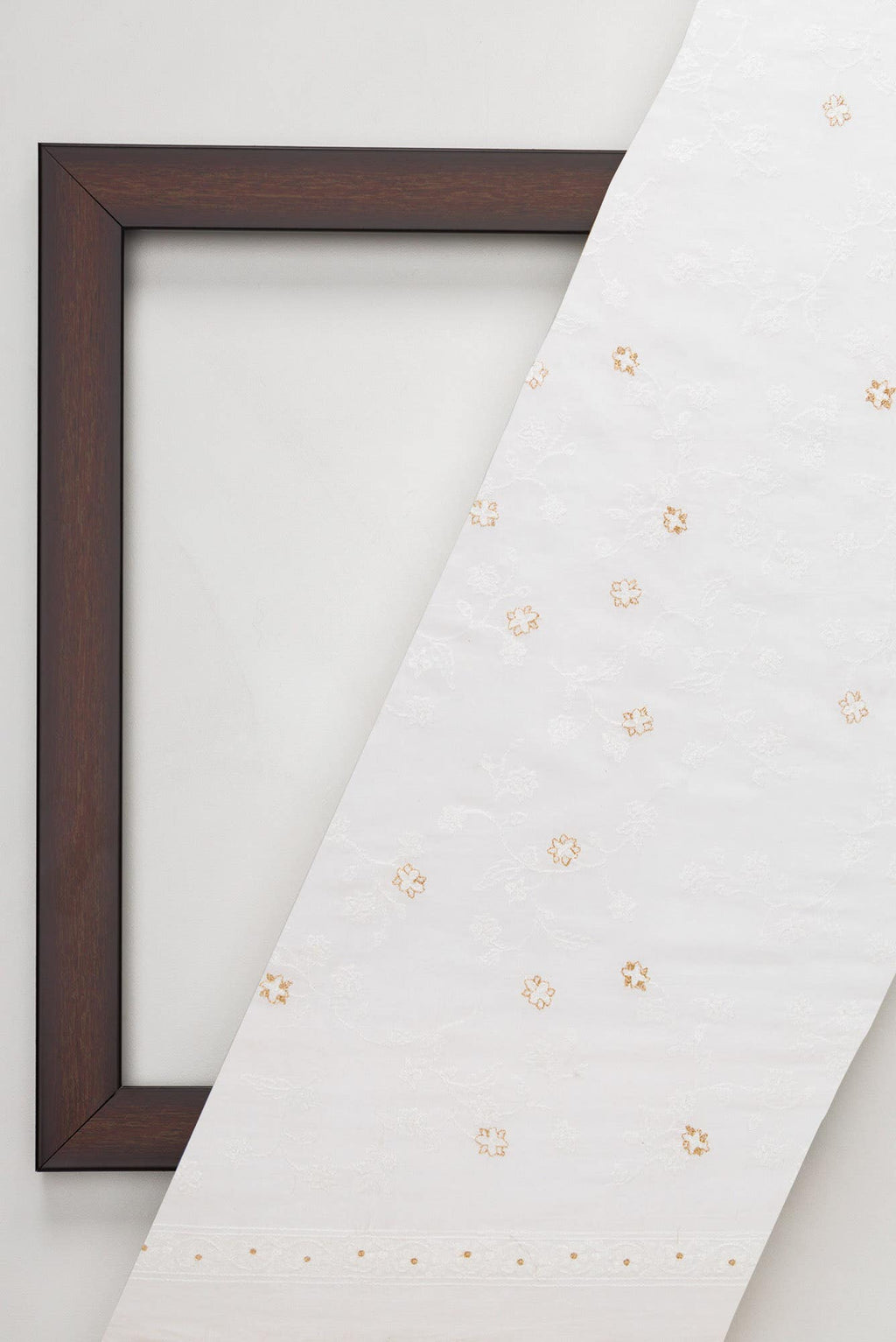 Off White Chanderi Silk Dress Material