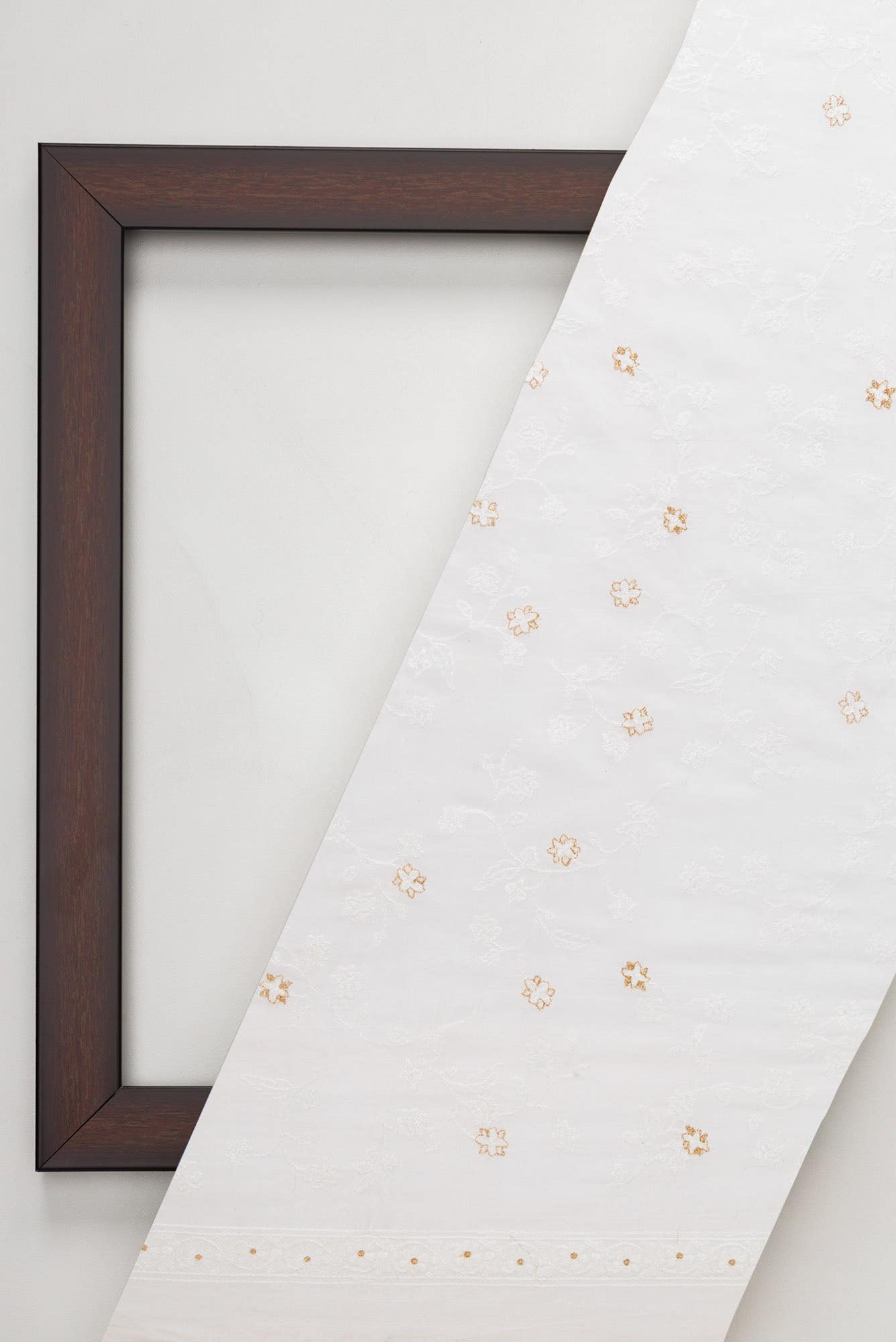Off White Chanderi Silk Dress Material