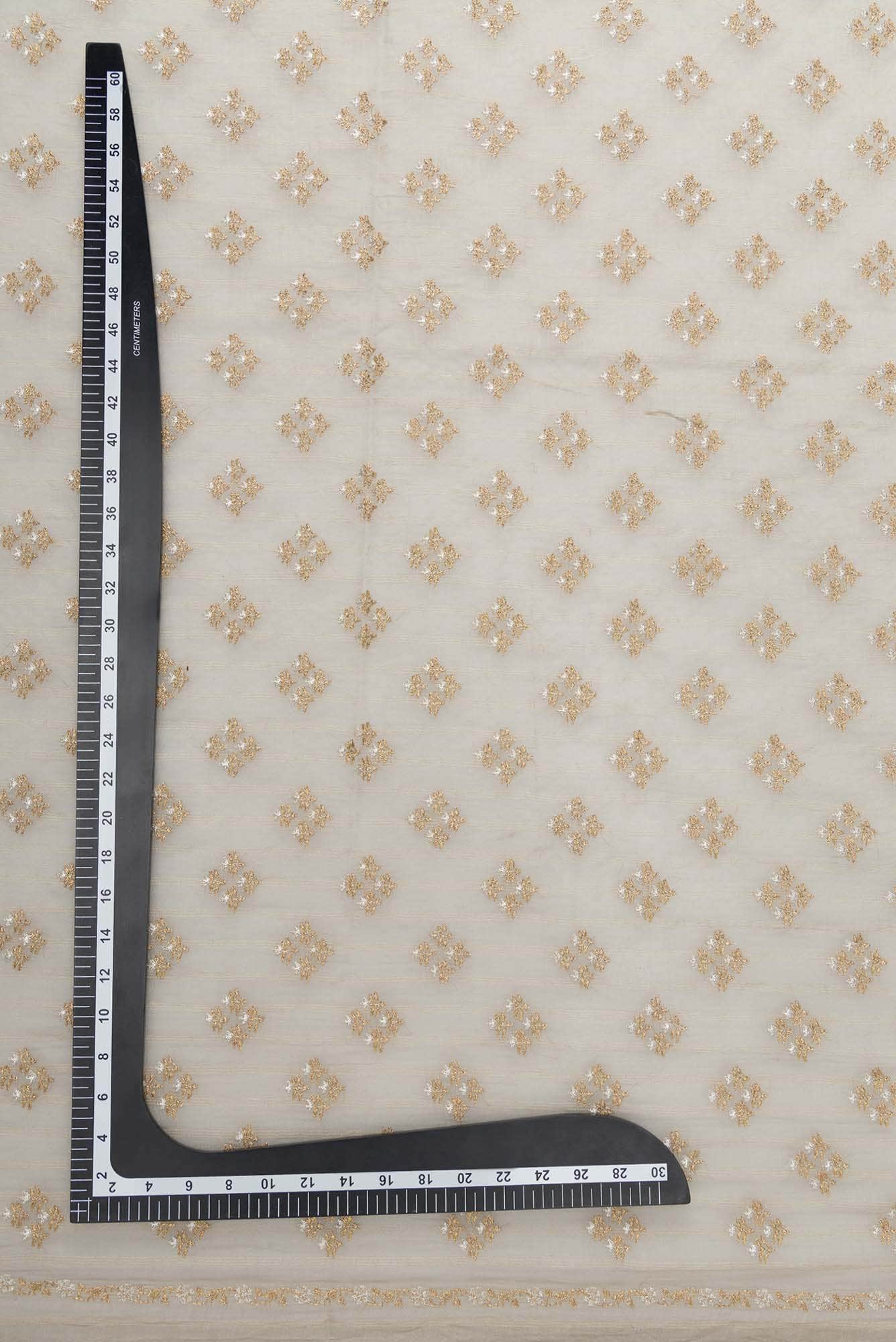 Grey Chanderi Silk Dress Material