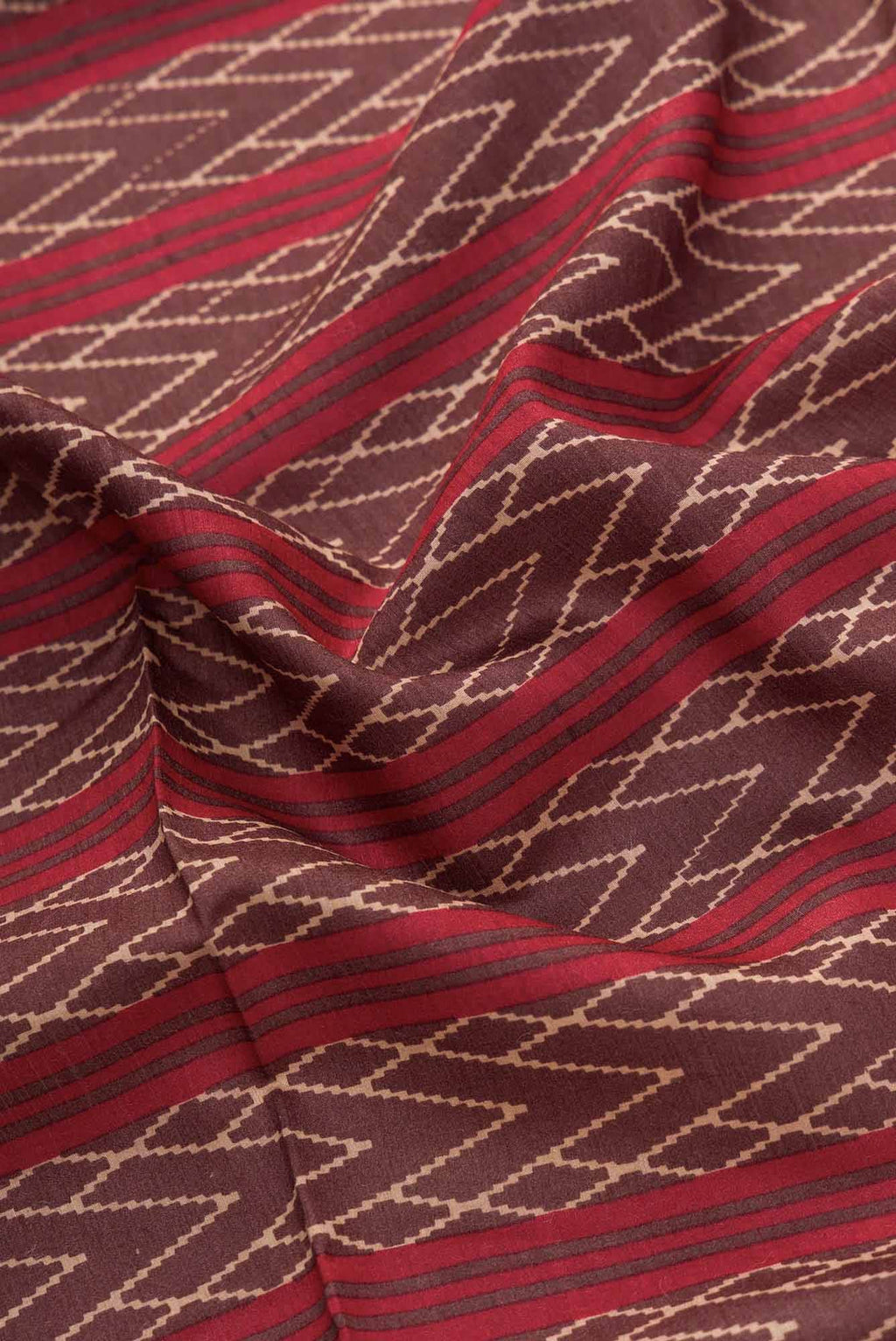 Brown Chanderi Silk Dress Material